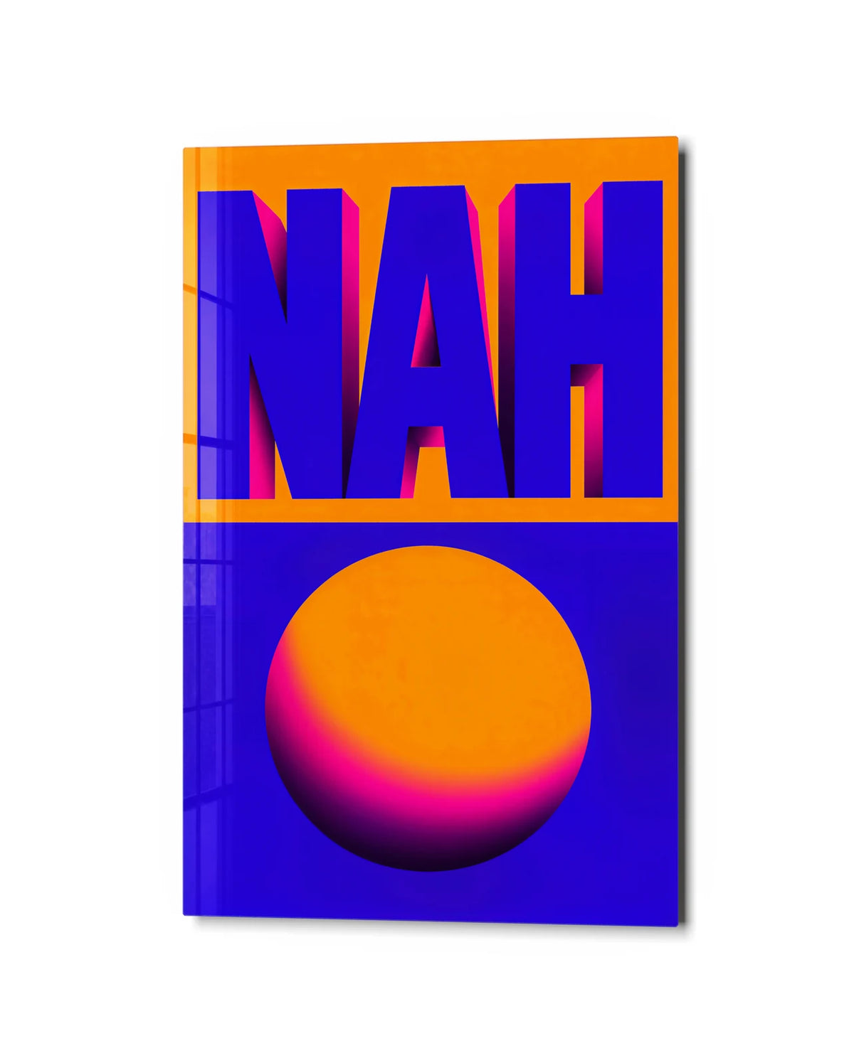 Nah in Colour — studio view of glass wall art