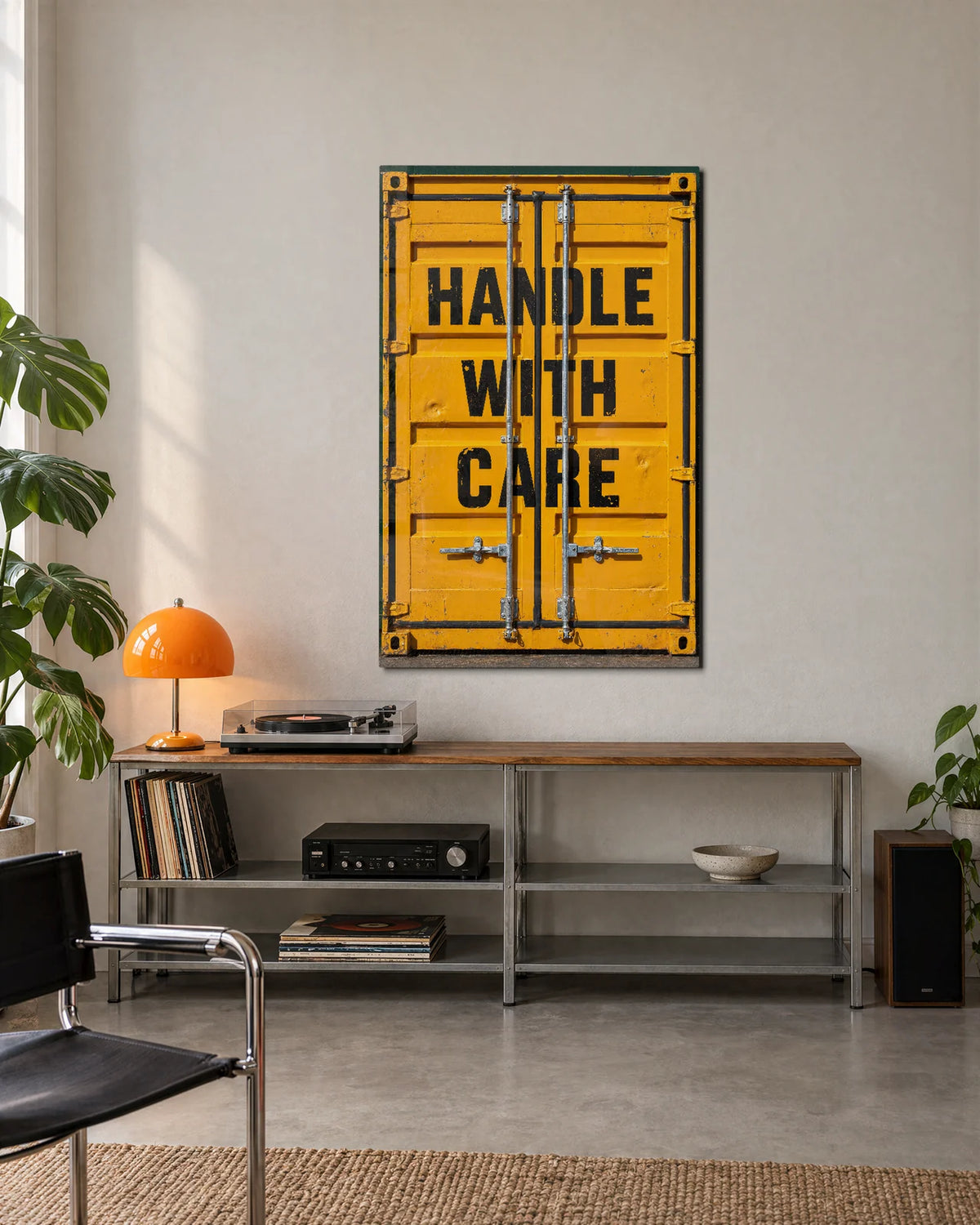 Handle With Care — shown in a living space