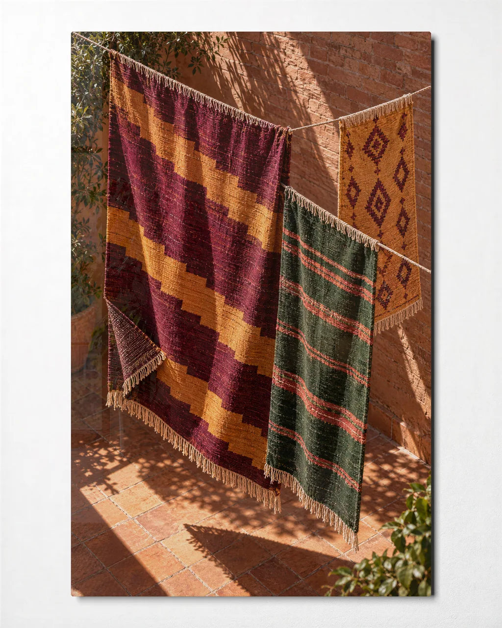Rugs in the Sun — front view of glass wall art