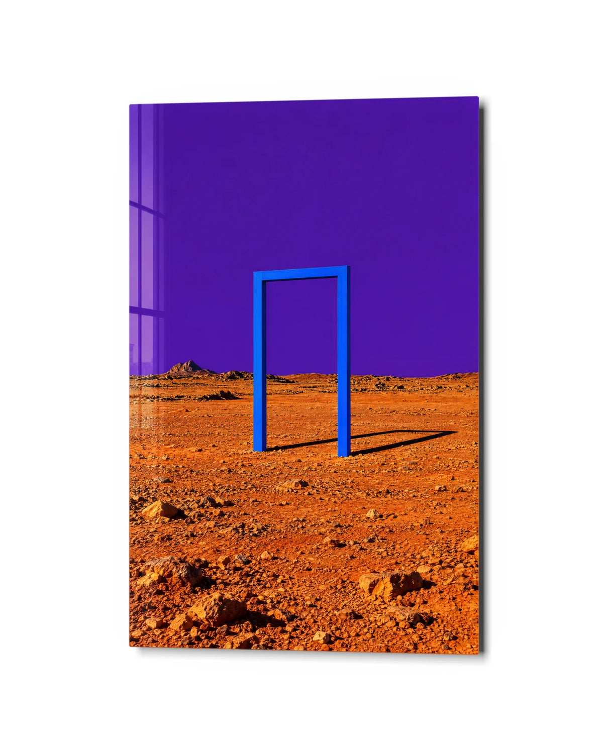 A Door in the Desert — studio view of glass wall art