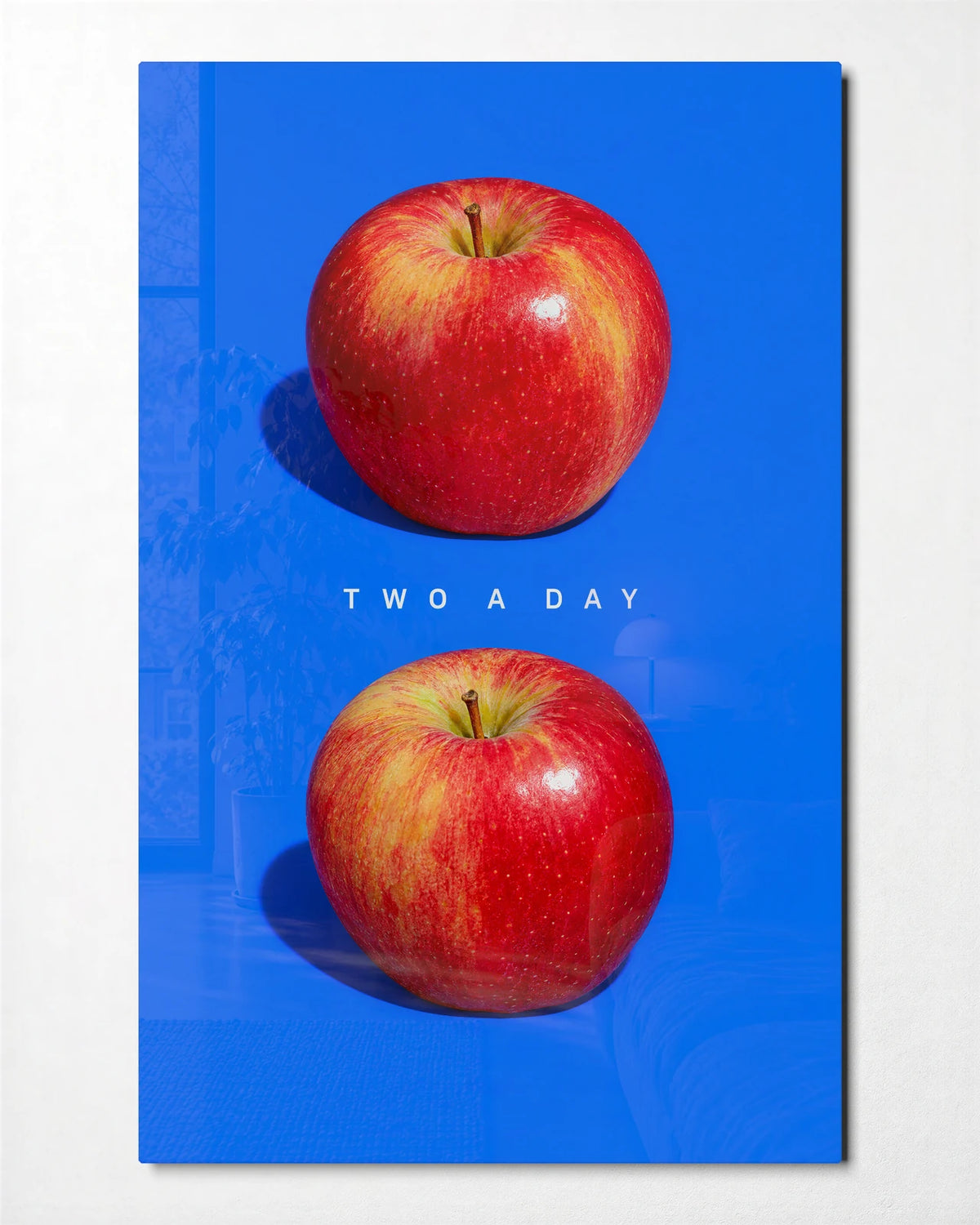 Two a Day — front view of glass wall art