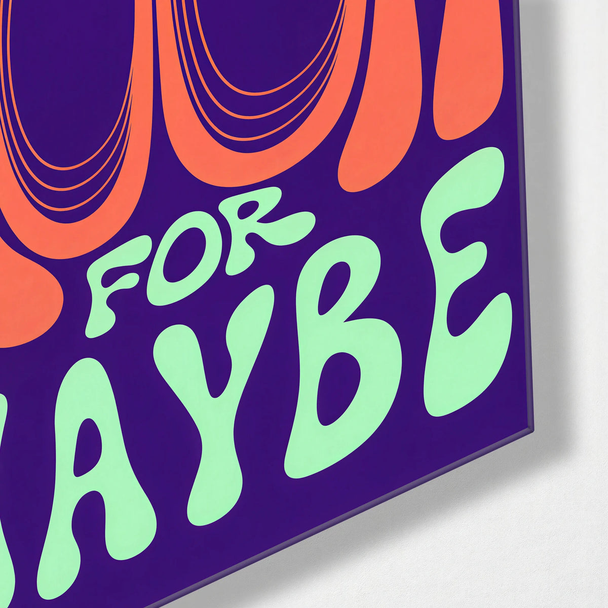 Leave Room for Maybe — corner detail of glass wall art