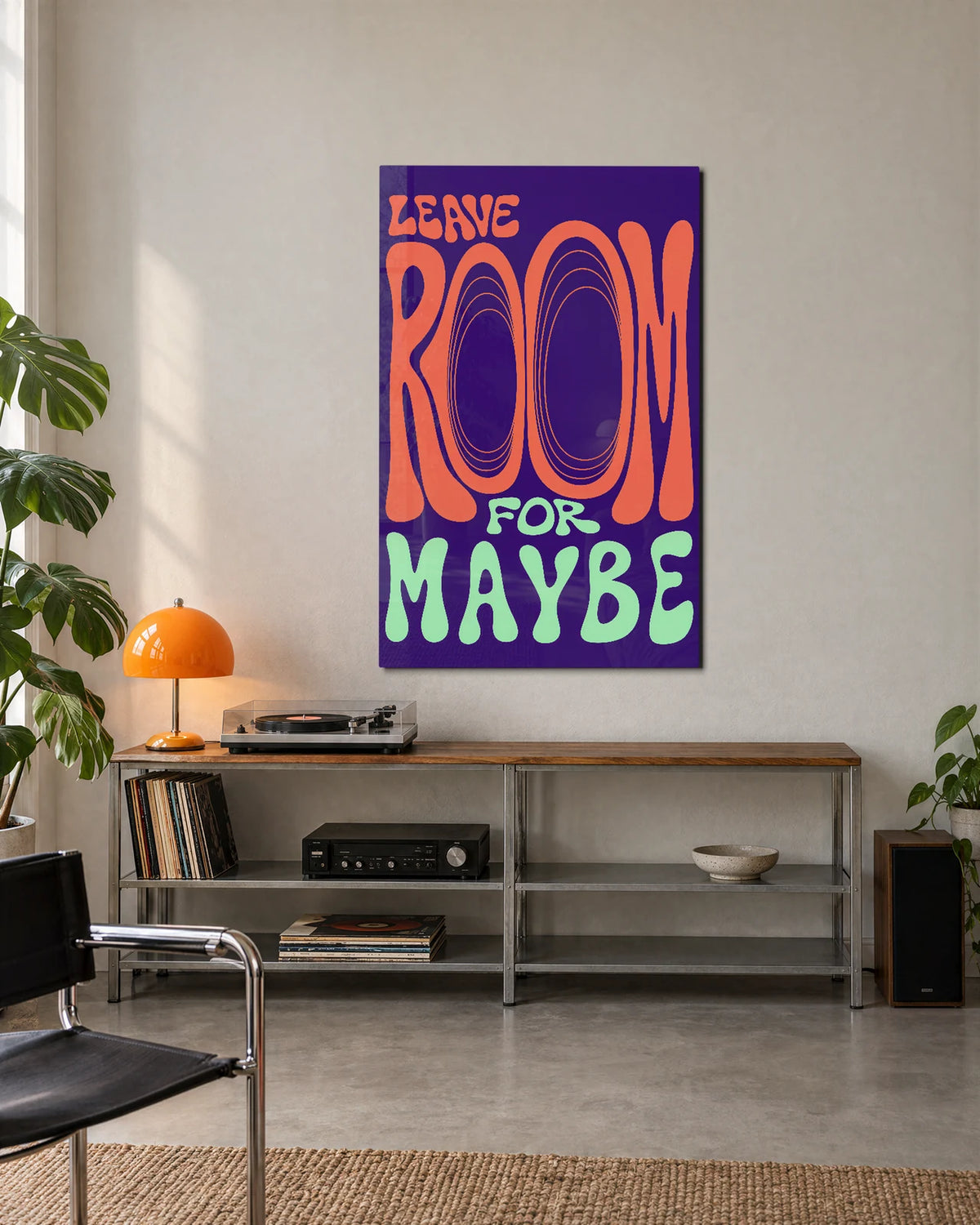 Leave Room for Maybe — shown in a living space
