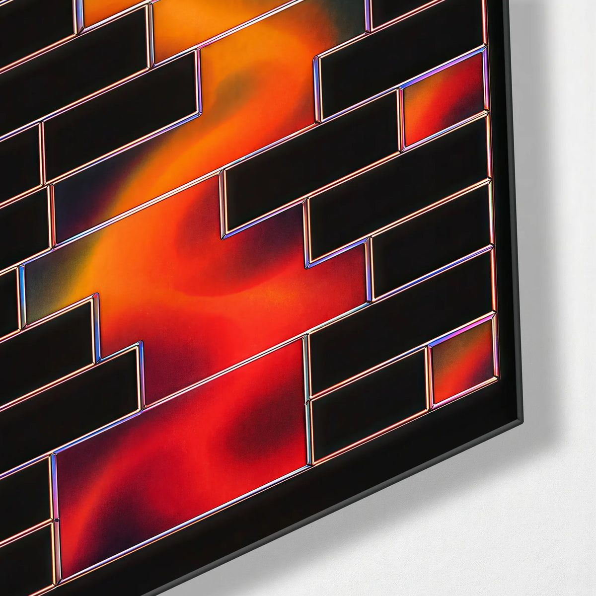 Colour through the Wall — corner detail of glass wall art