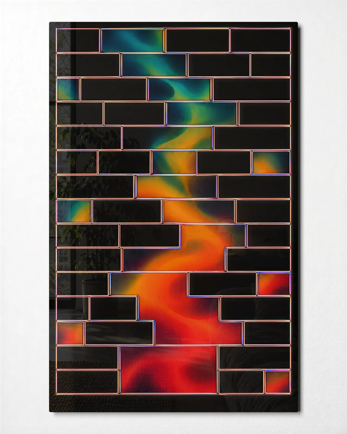 Colour through the Wall — front view of glass wall art