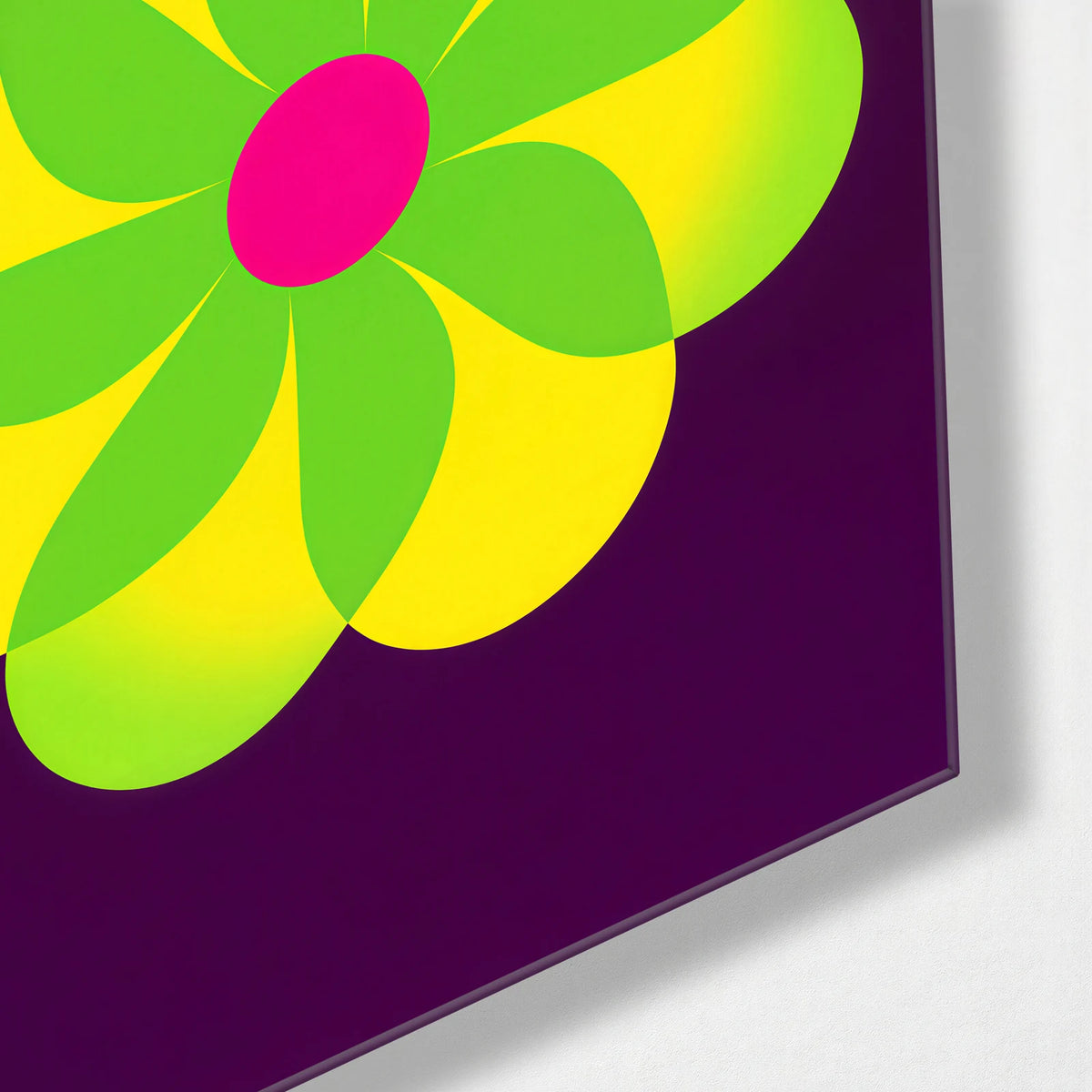 Slow Spin — corner detail of glass wall art