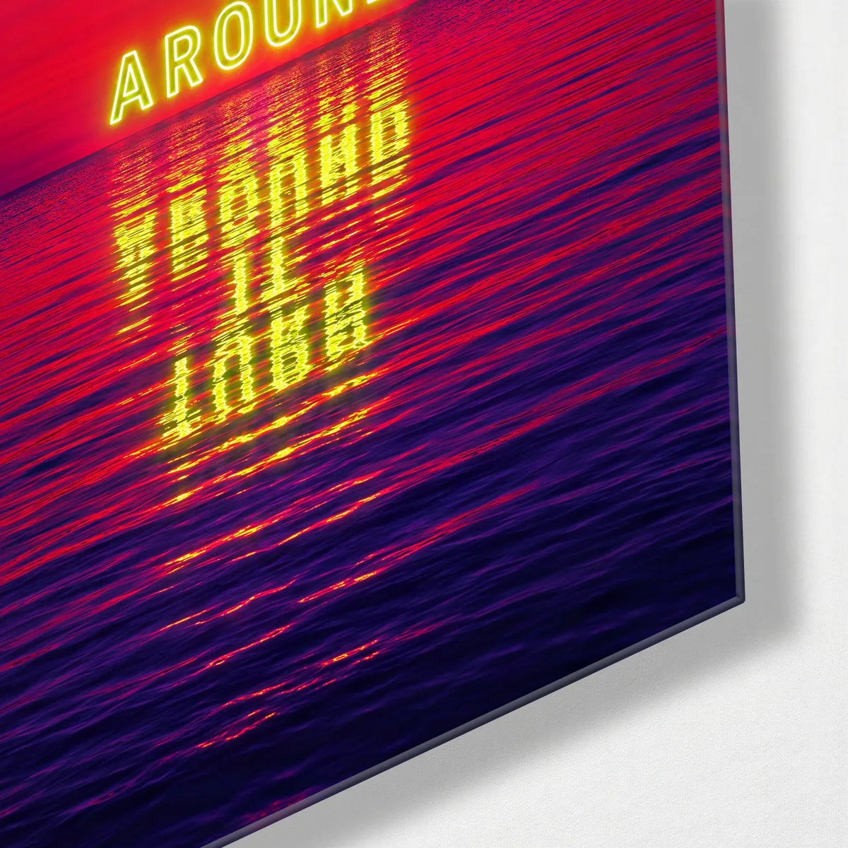 Turn It Around — corner detail of glass wall art