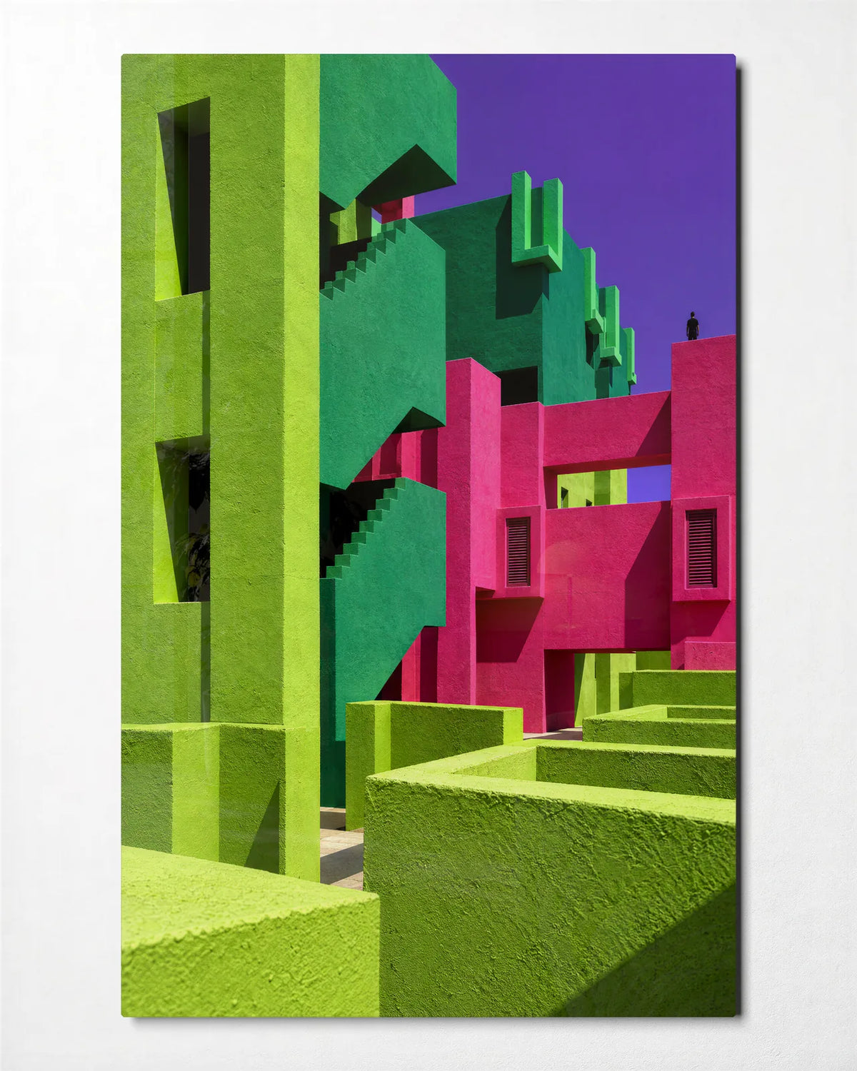 Colour Around the Corner — front view of glass wall art