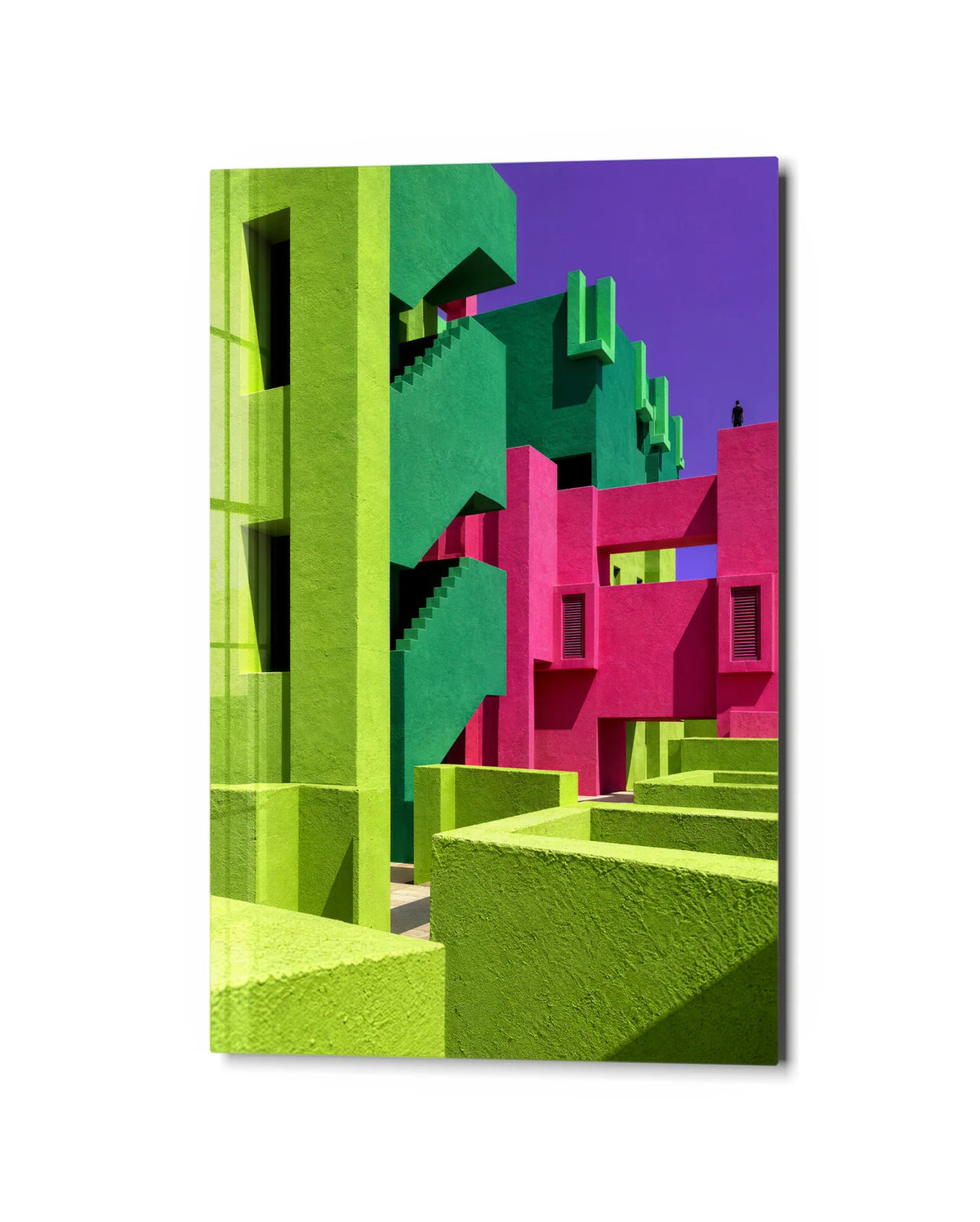 Colour Around the Corner — studio view of glass wall art