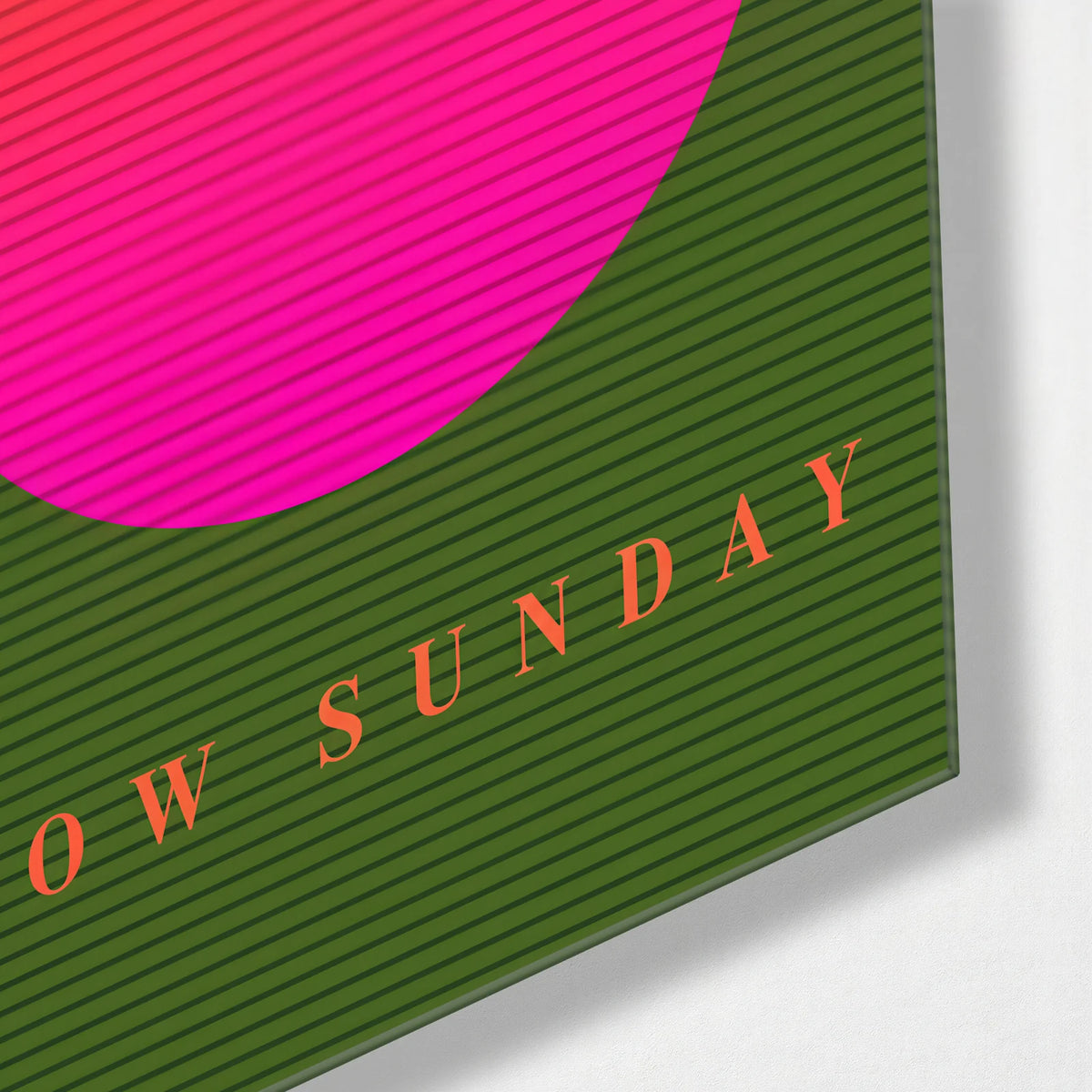 Slow Sunday — corner detail of glass wall art