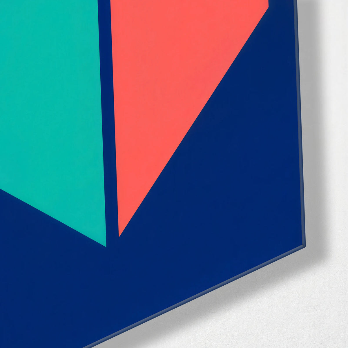 Two Bright Banners — corner detail of glass wall art