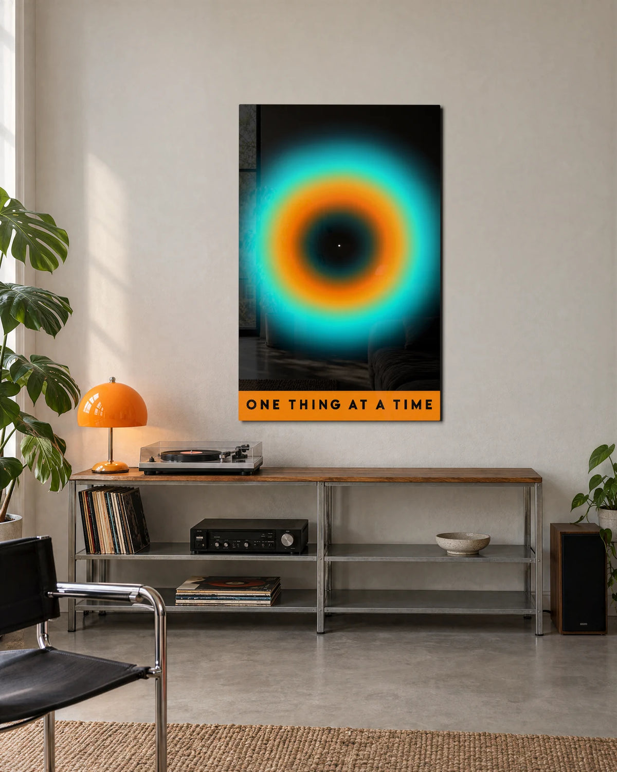 One Thing at a Time — shown in a living space