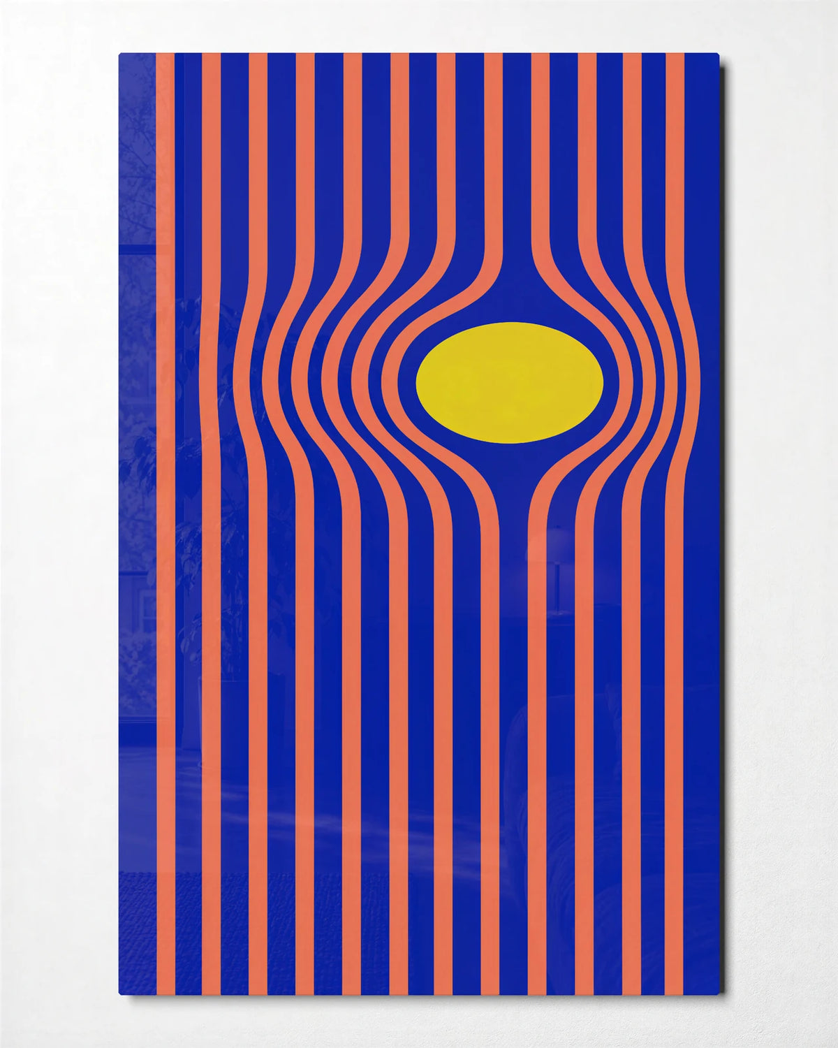 Room for Yellow — front view of glass wall art