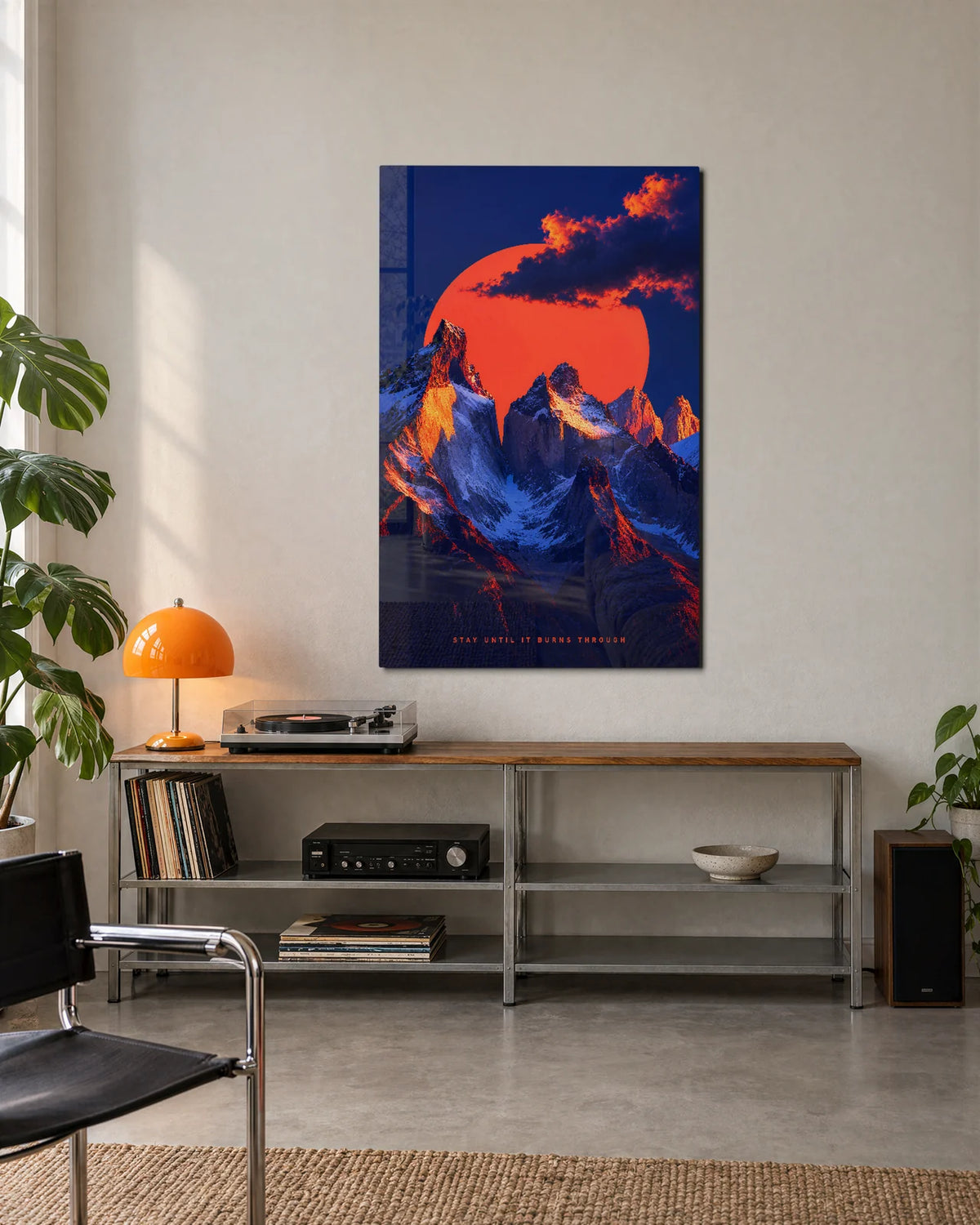 Sun Behind the Peaks — shown in a living space