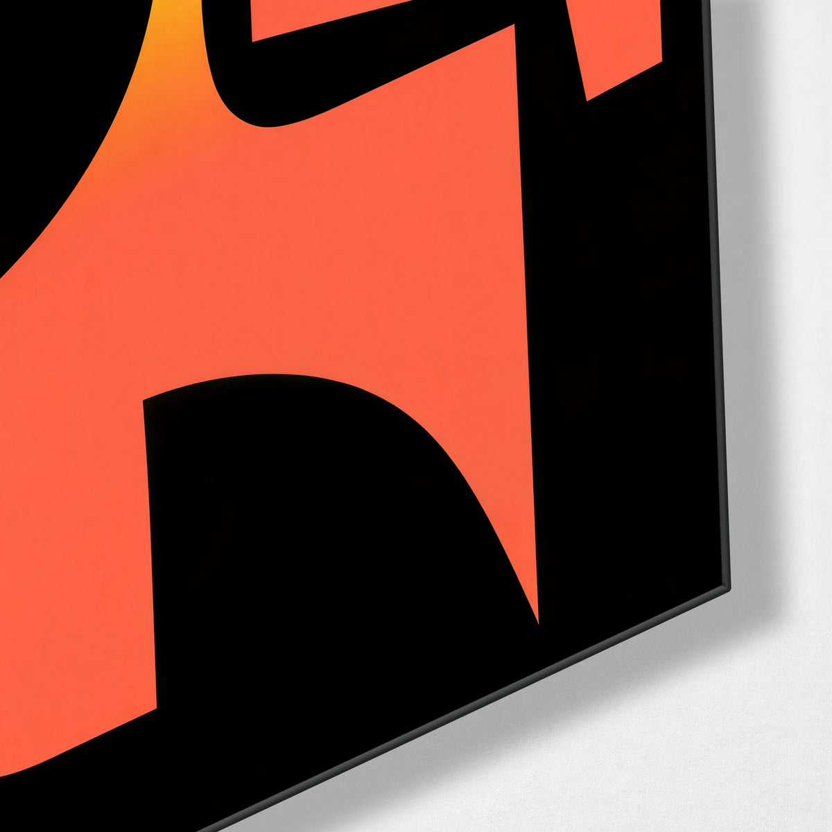 Coral Curves — corner detail of glass wall art