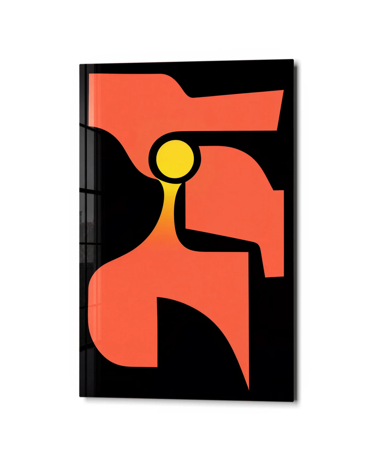 Coral Curves — studio view of glass wall art