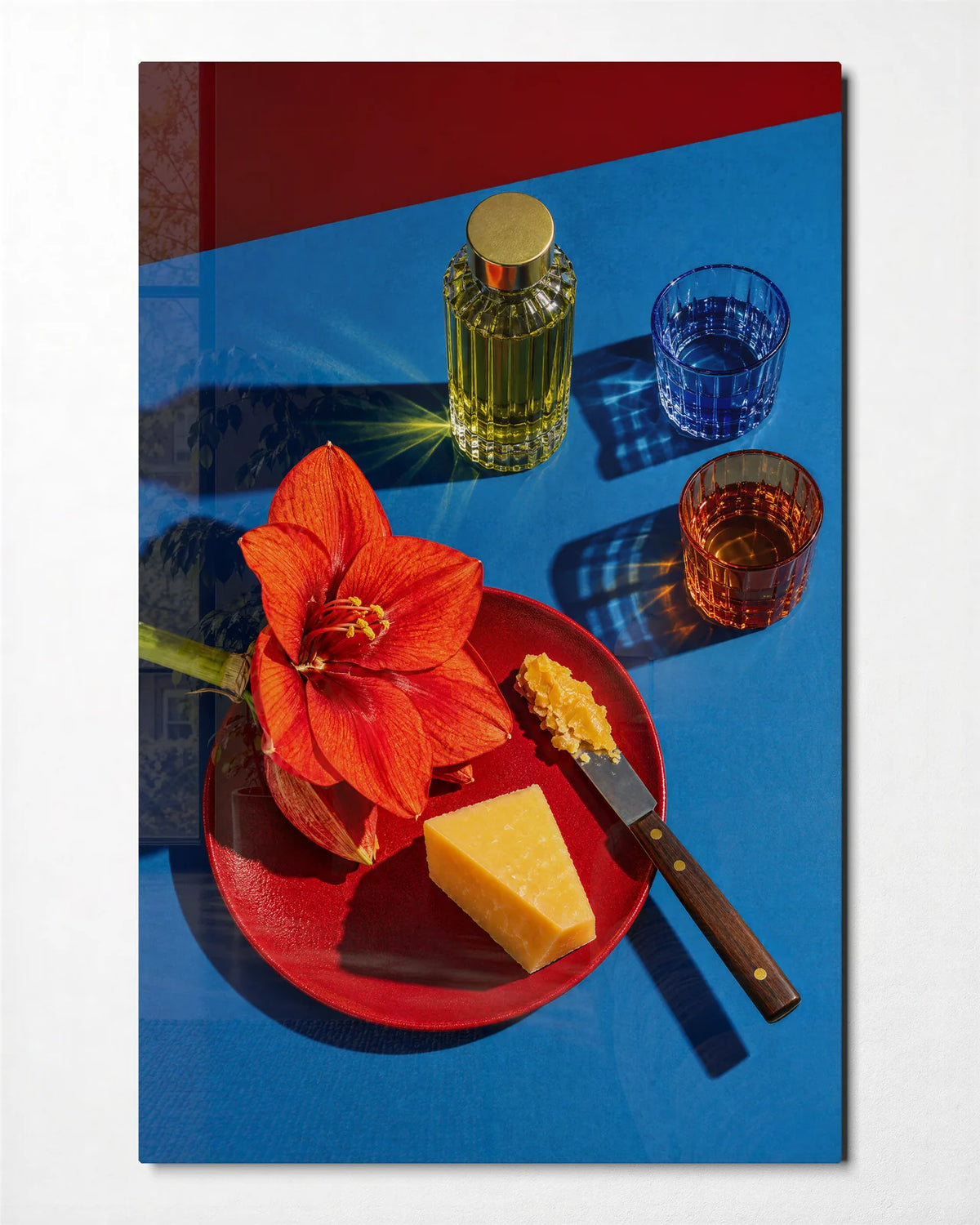 An Unusual Table — front view of glass wall art