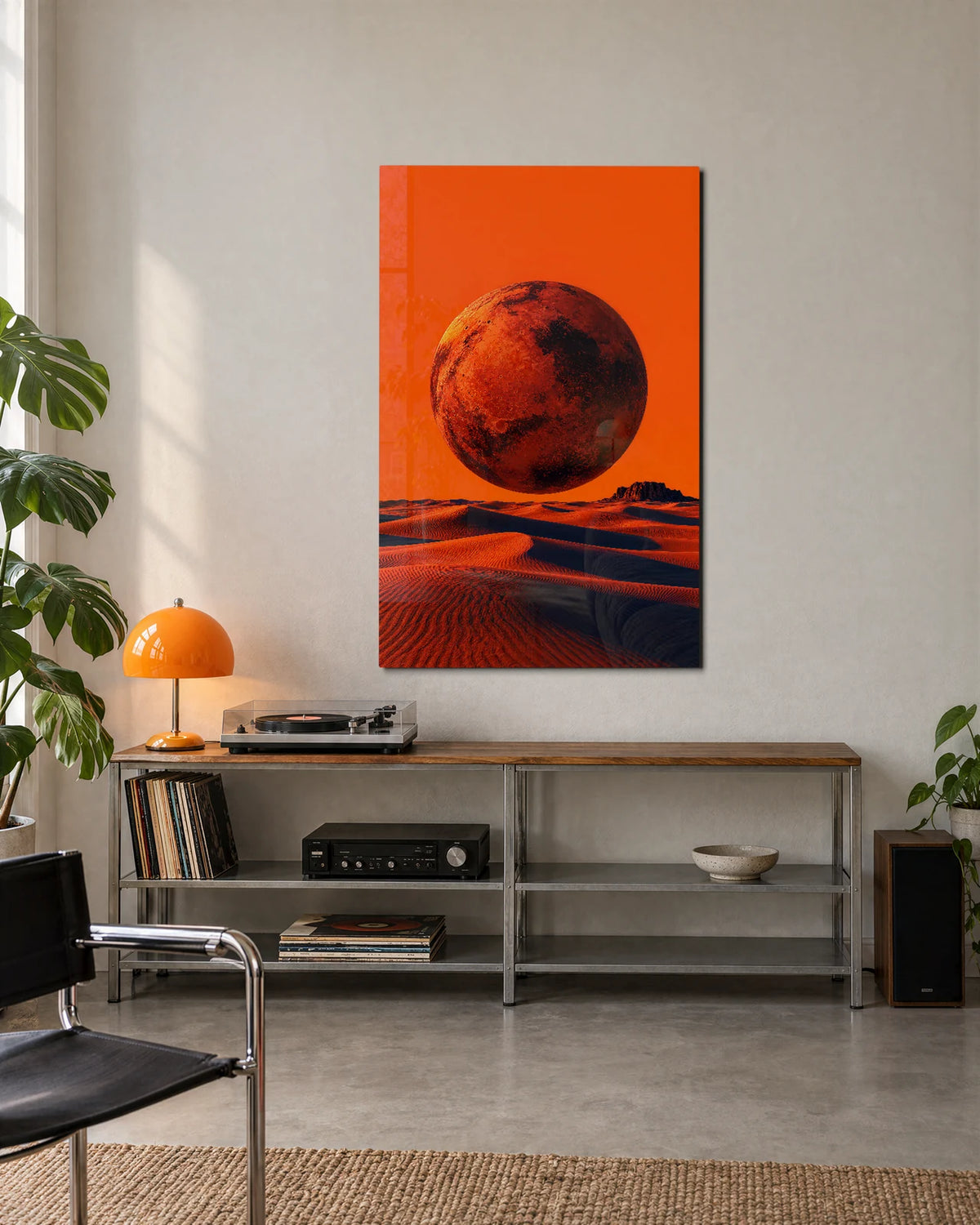 Planet Over Dunes — shown in a living space