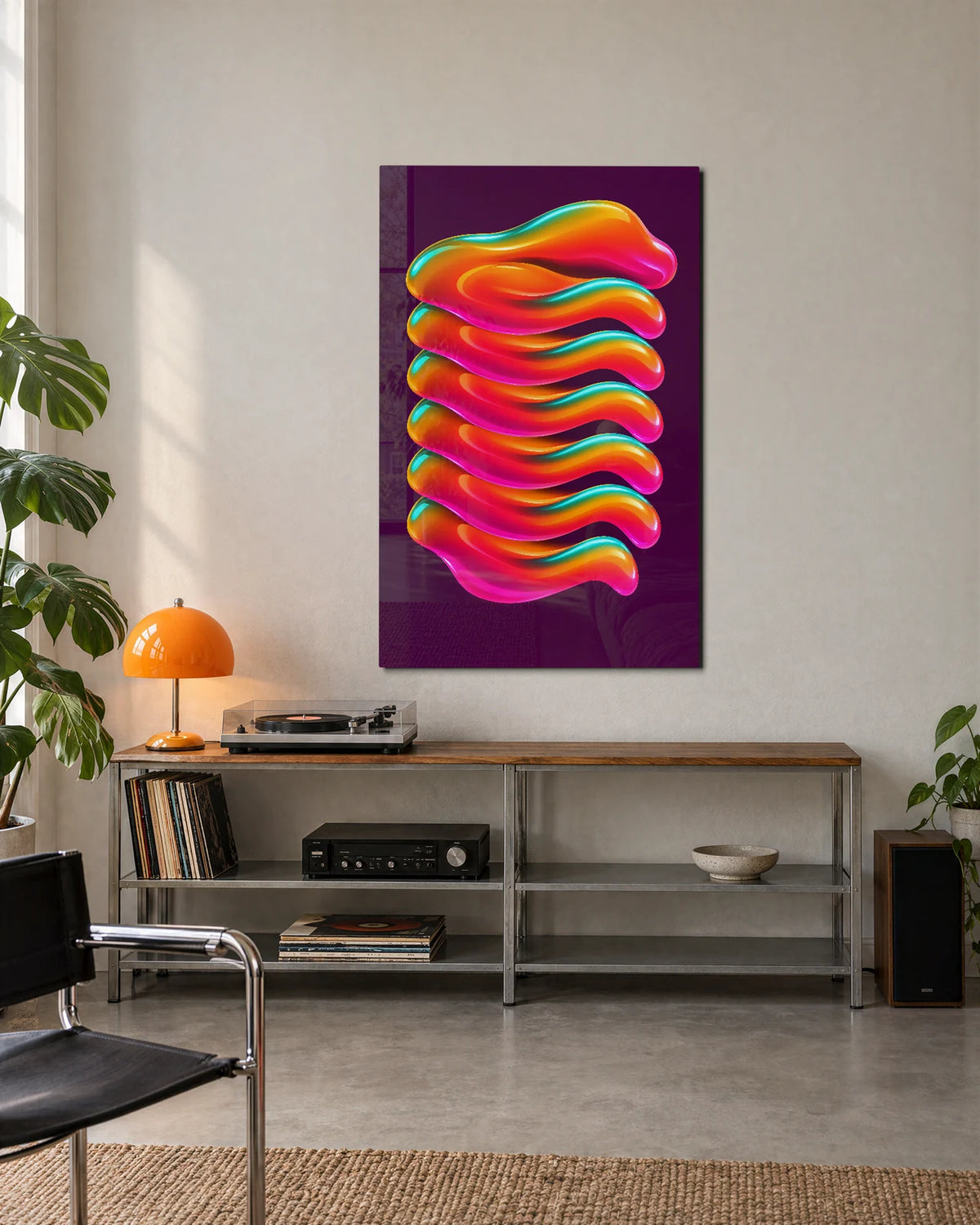 Colour in Waves — shown in a living space