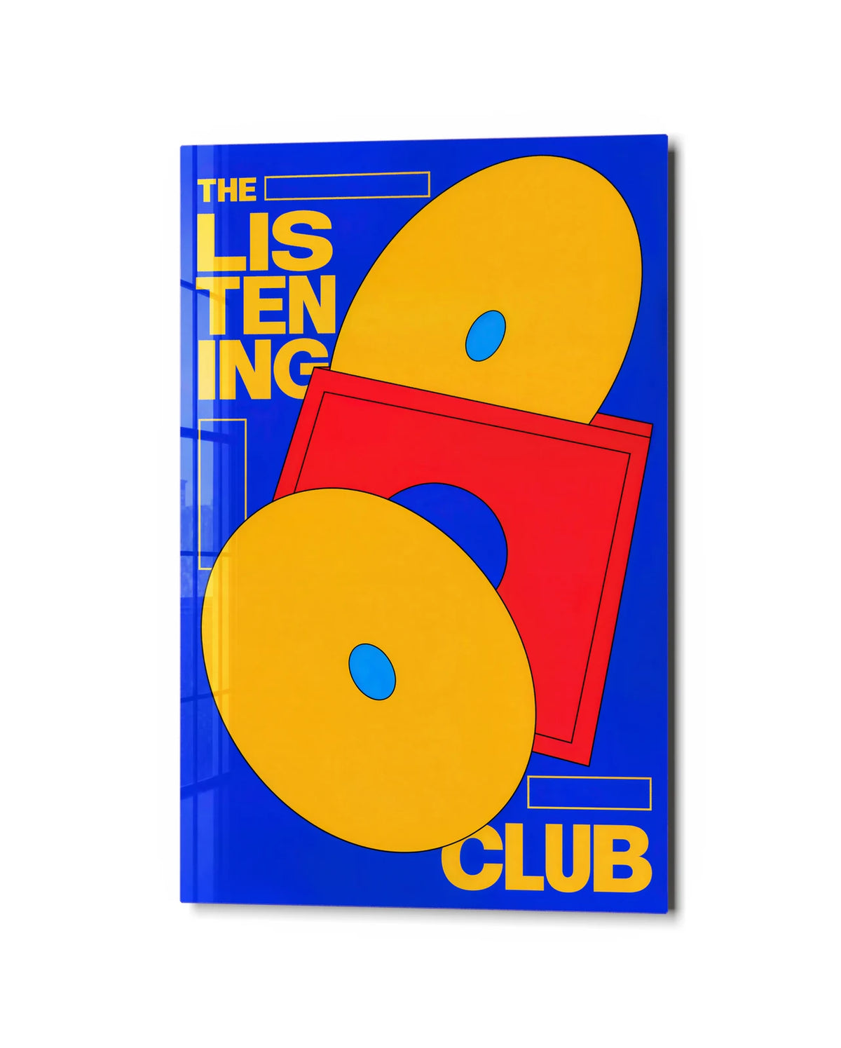 The Listening Club — studio view of glass wall art