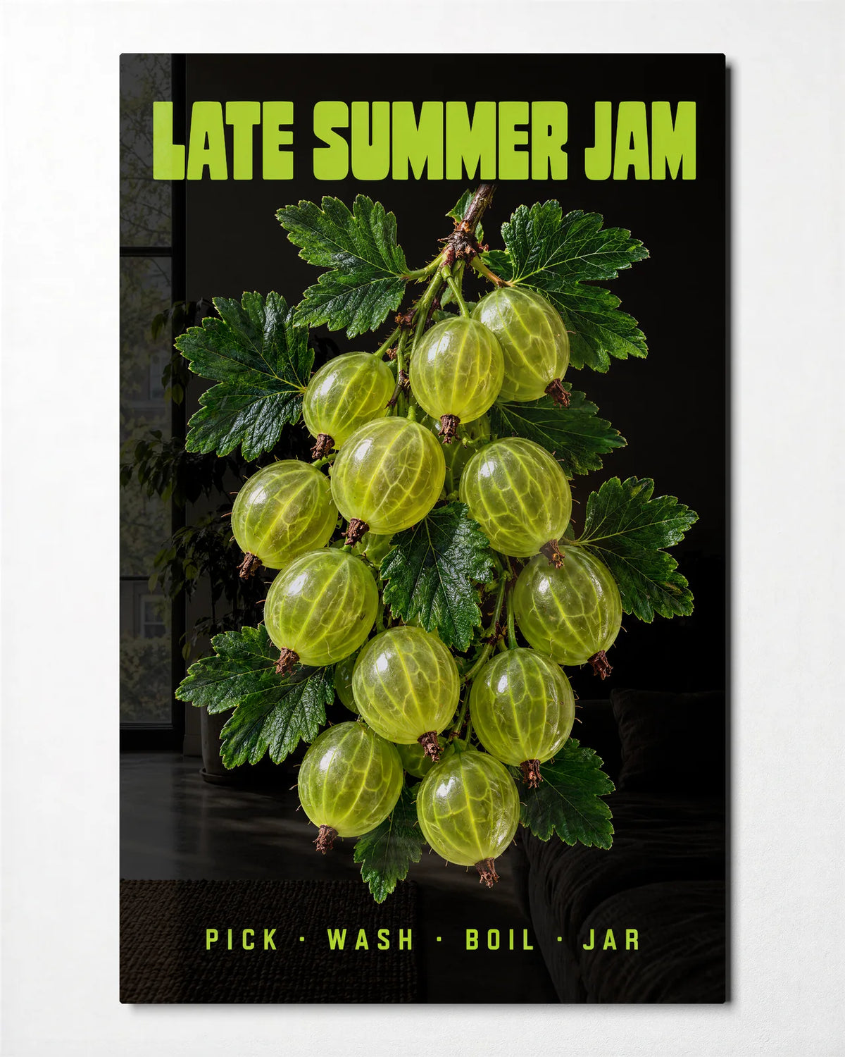 Late Summer Jam — front view of glass wall art
