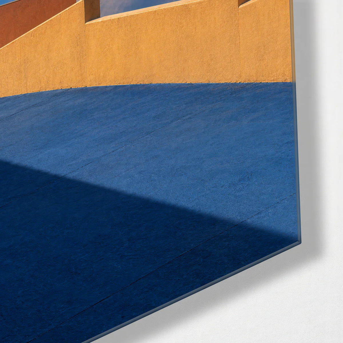 Steps under the Cloud — corner detail of glass wall art