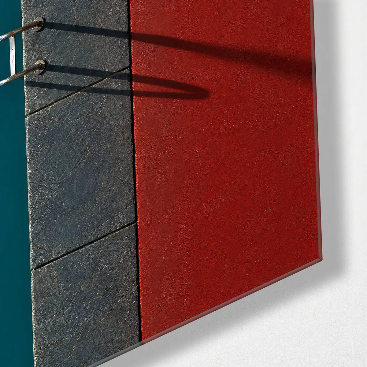 Down by the Pool — corner detail of glass wall art
