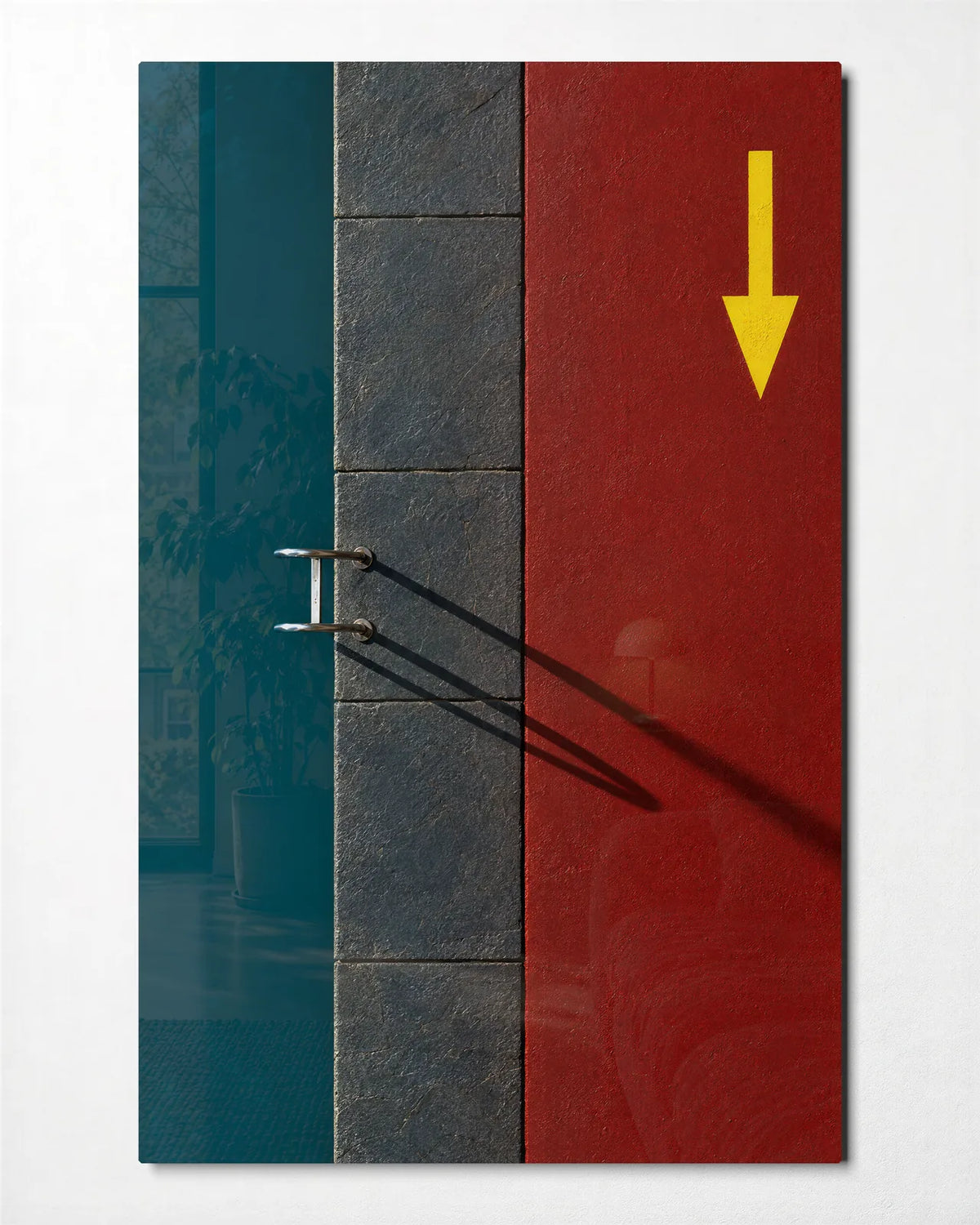 Down by the Pool — front view of glass wall art