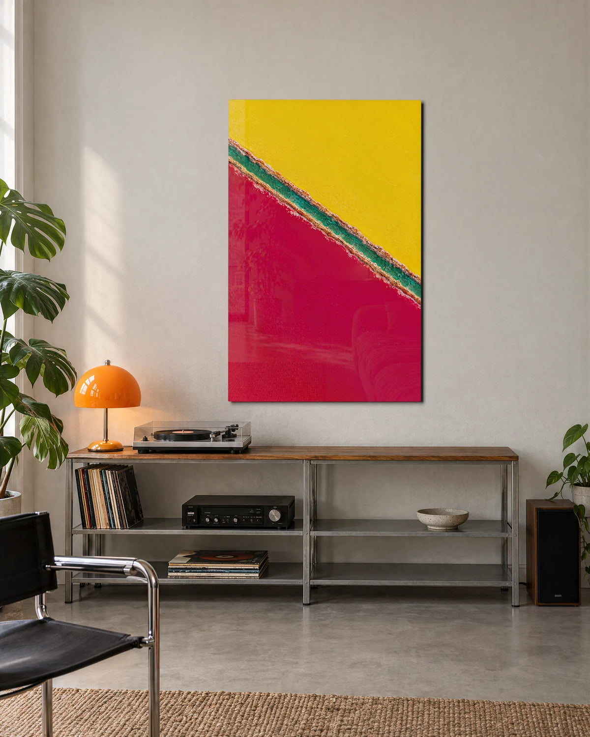 Yellow Meets Pink — shown in a living space