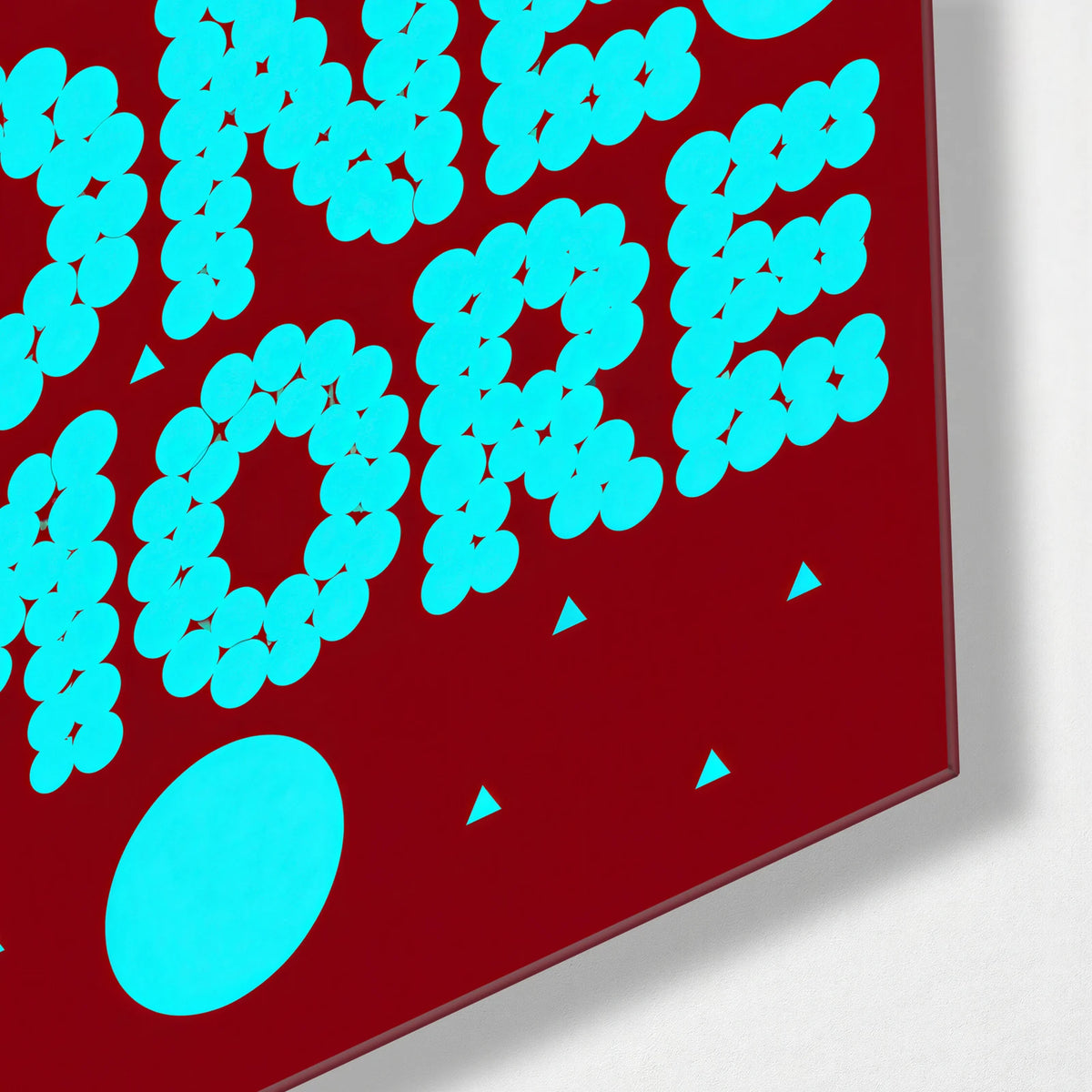 Add One More — corner detail of glass wall art
