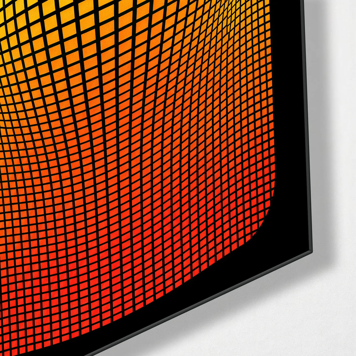 Colour on a Curve — corner detail of glass wall art