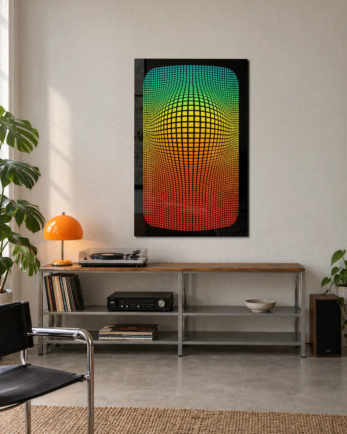 Colour on a Curve — shown in a living space