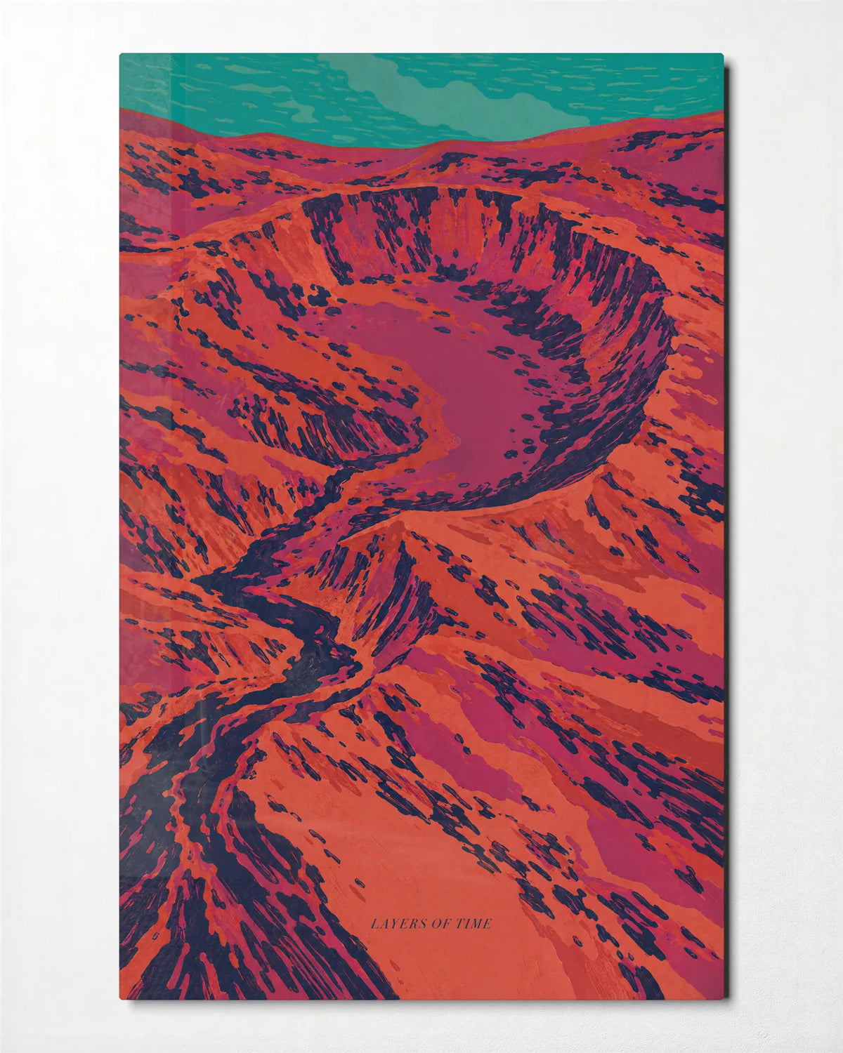Layers of Time — front view of glass wall art