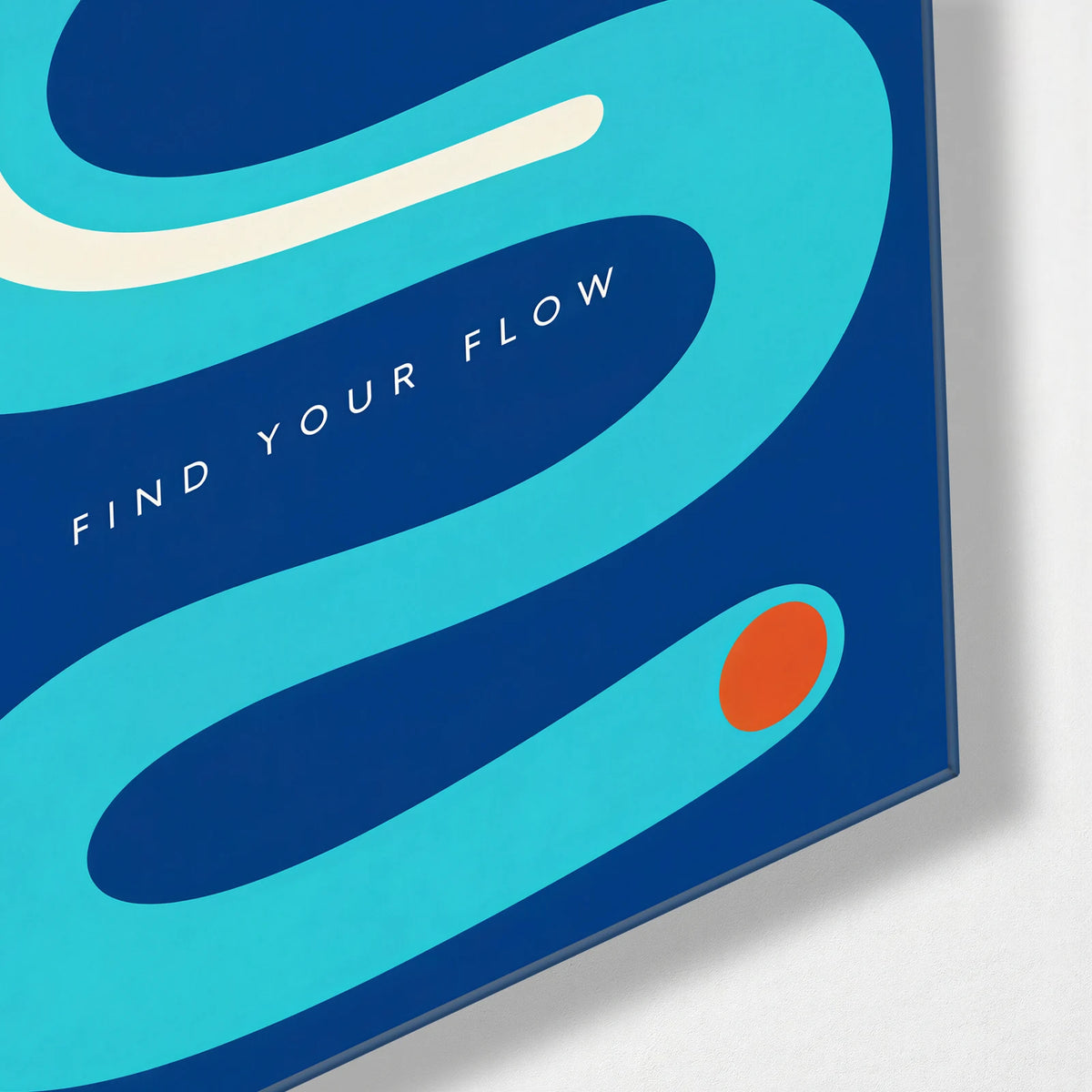 Find Your Flow — corner detail of glass wall art