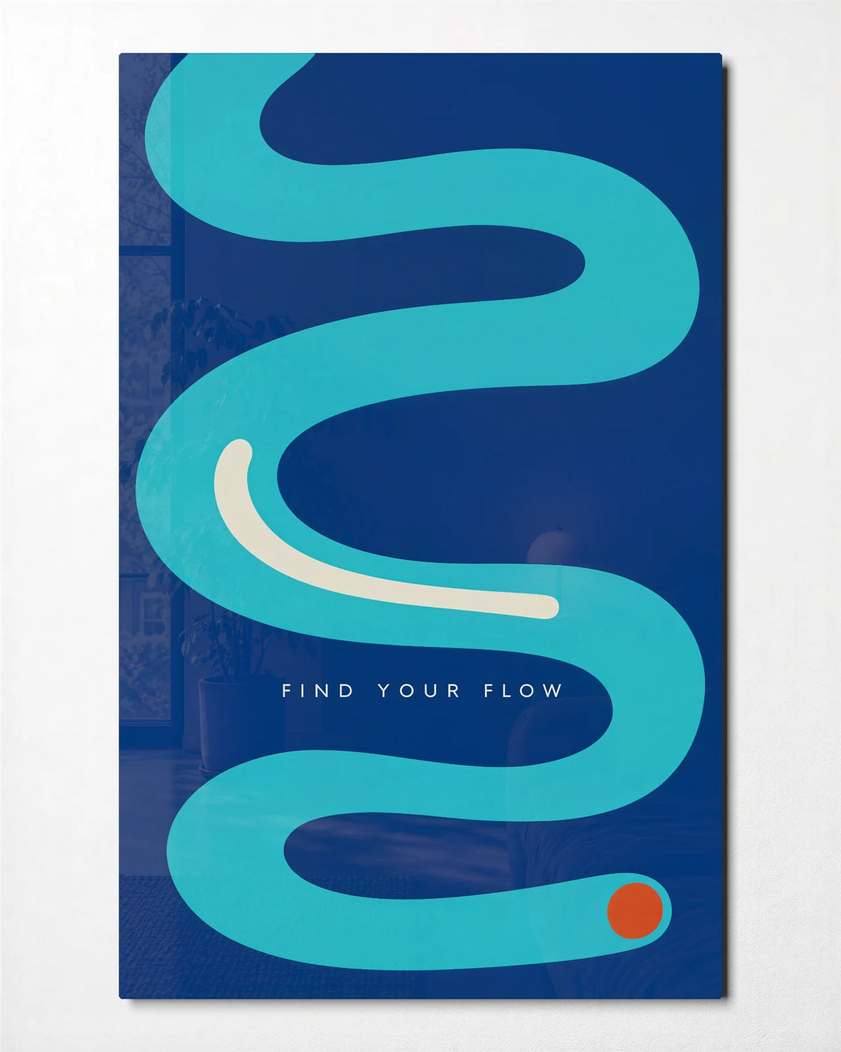 Find Your Flow — front view of glass wall art
