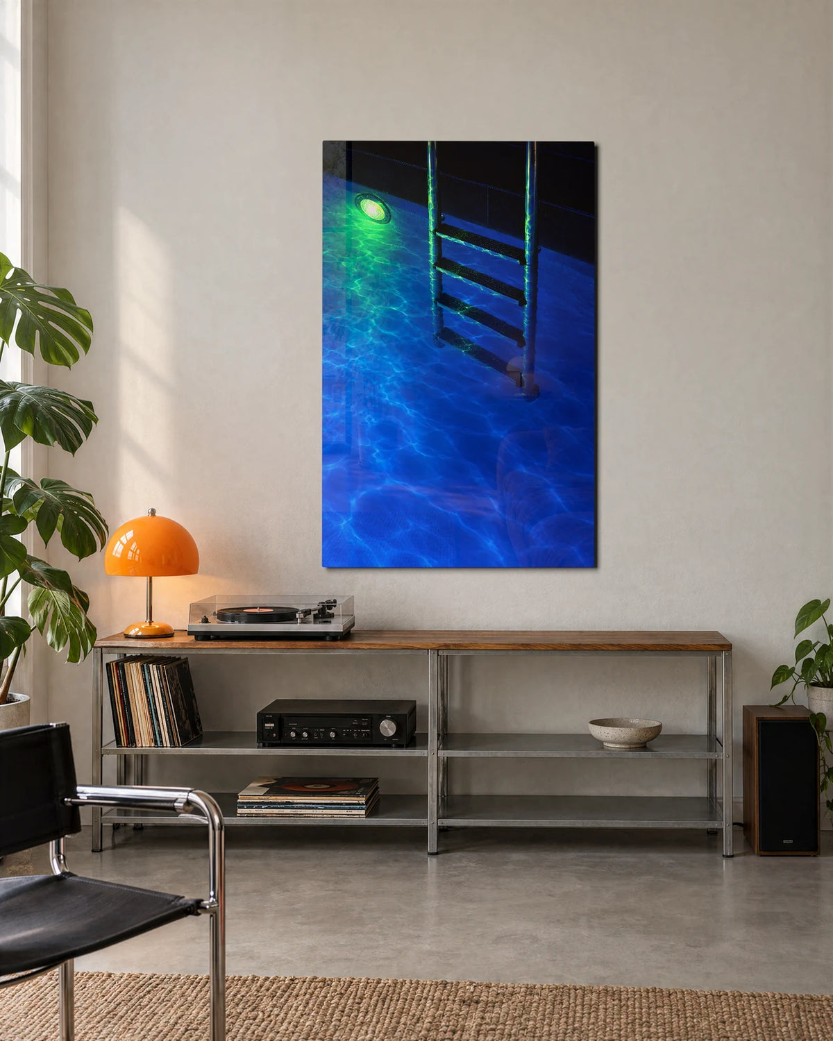 The Pool after Dark — shown in a living space