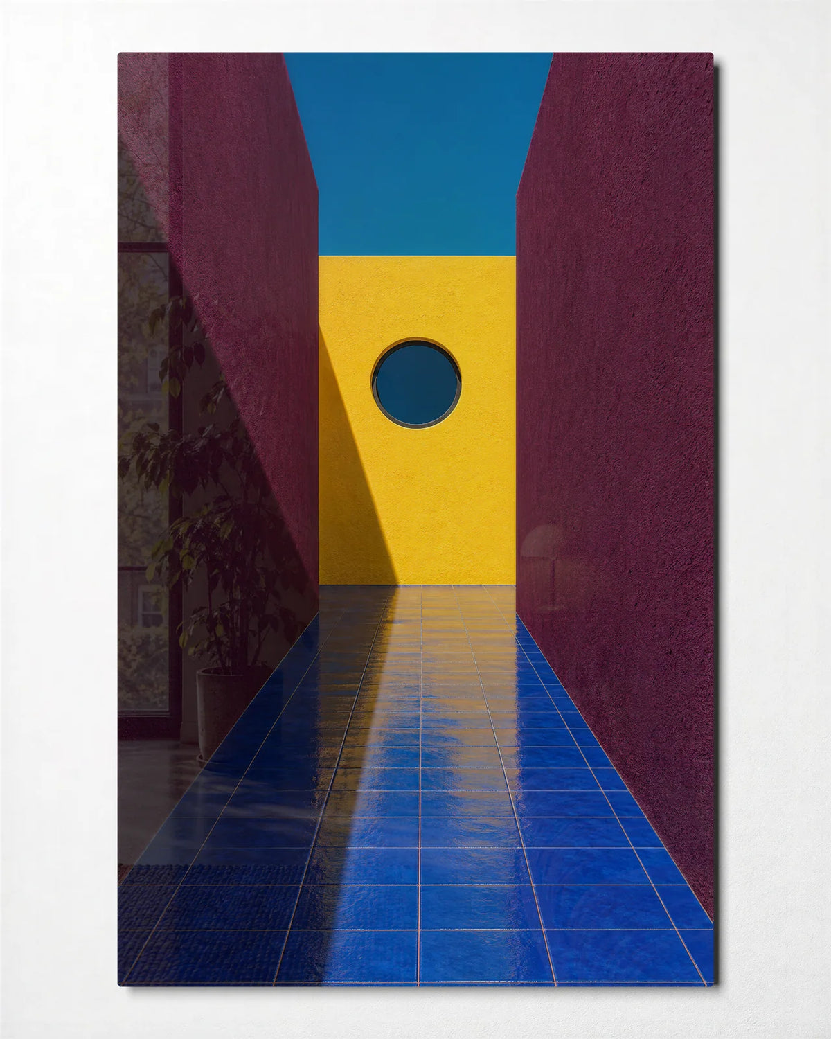 Passage to Yellow — front view of glass wall art