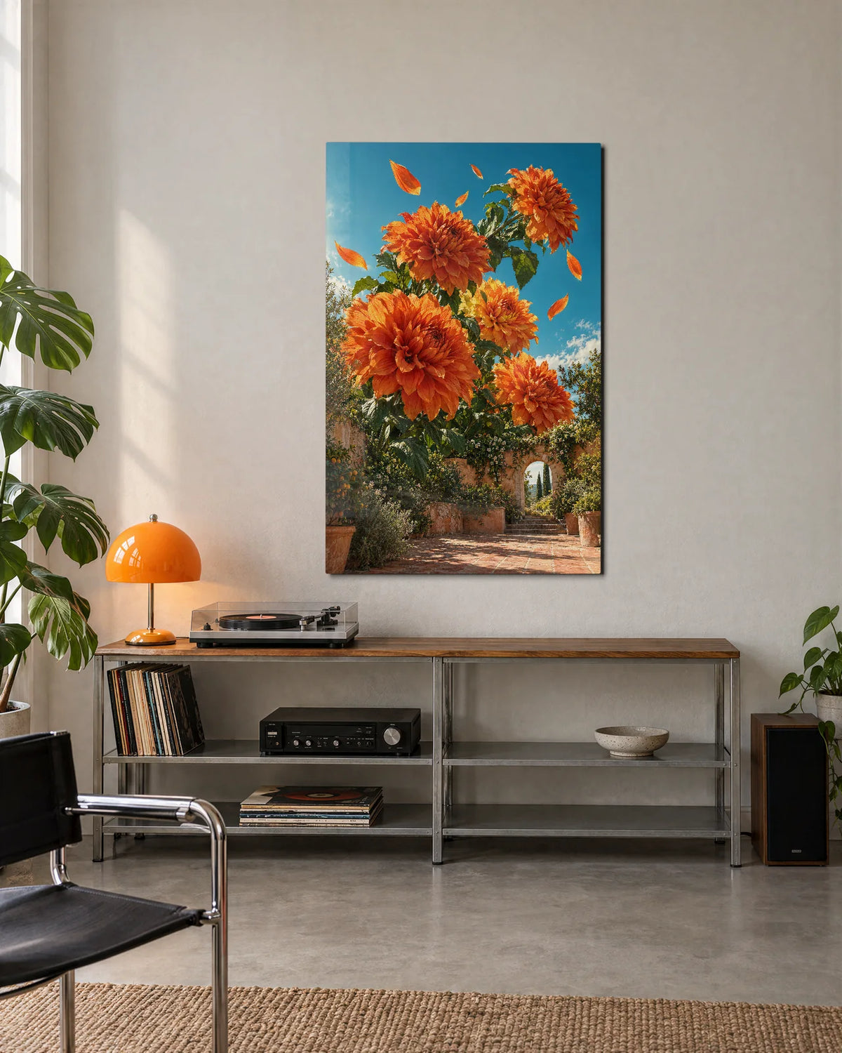 Flowers above the Courtyard — shown in a living space