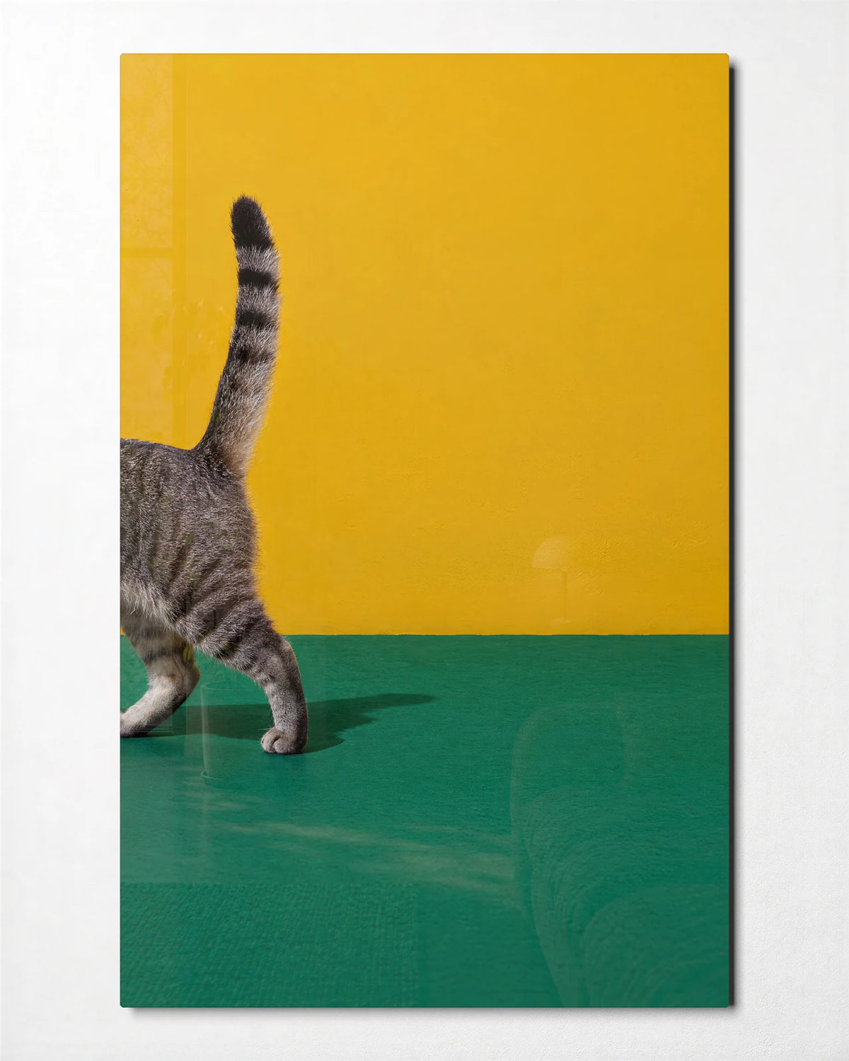 Half a Cat — front view of glass wall art