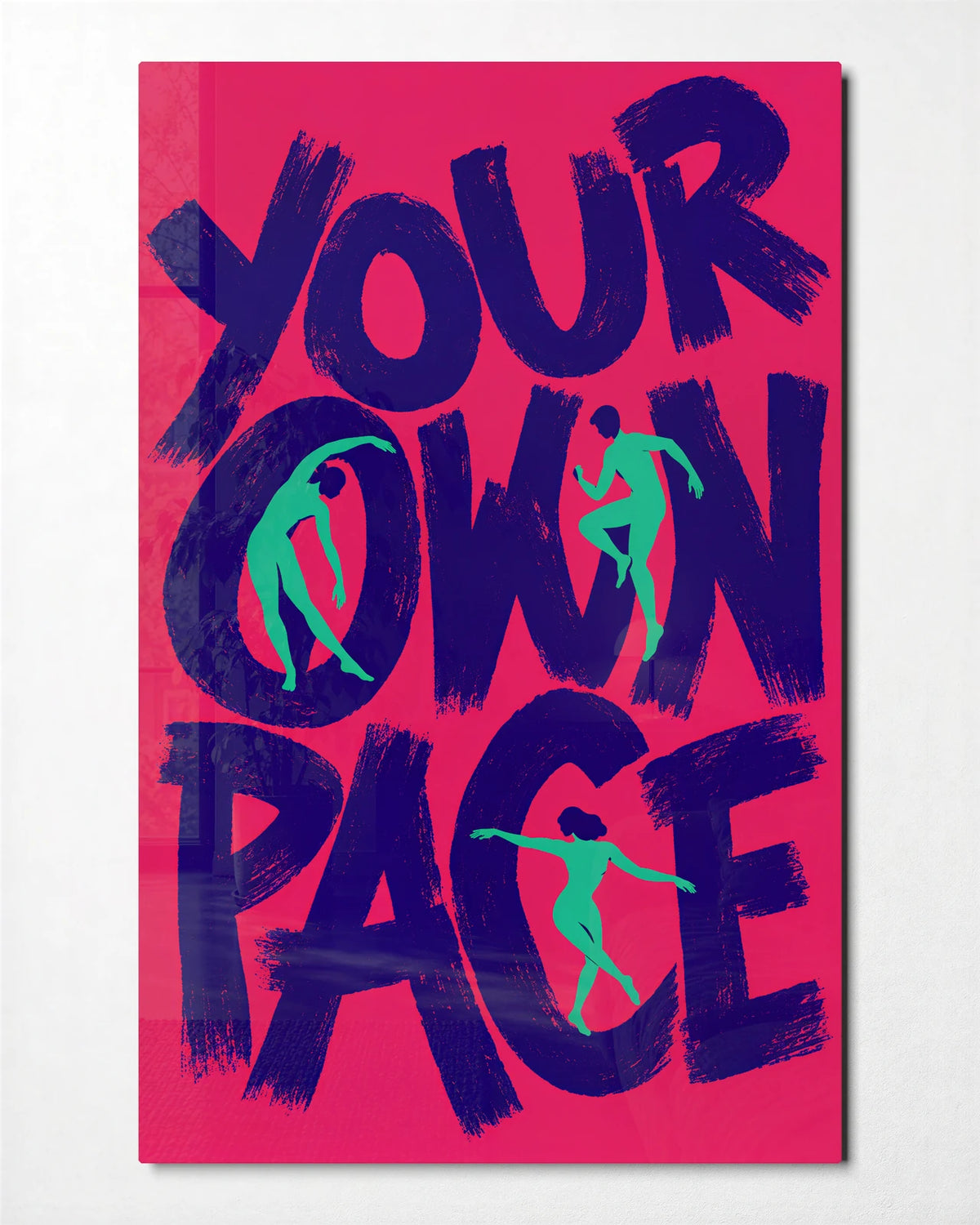 Your Own Pace — front view of glass wall art