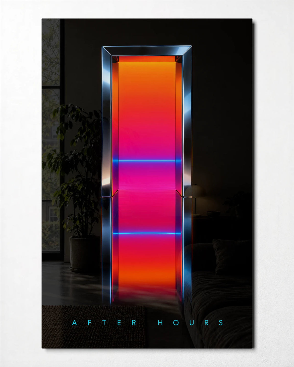 After Hours Portal — front view of glass wall art