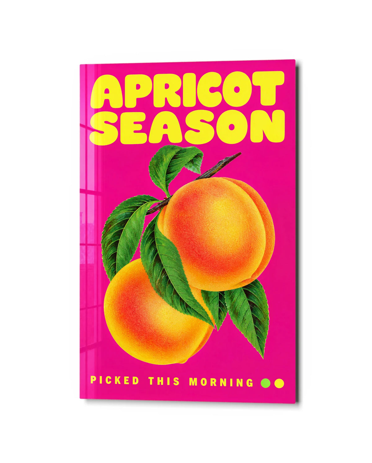 Apricot Season — studio view of glass wall art