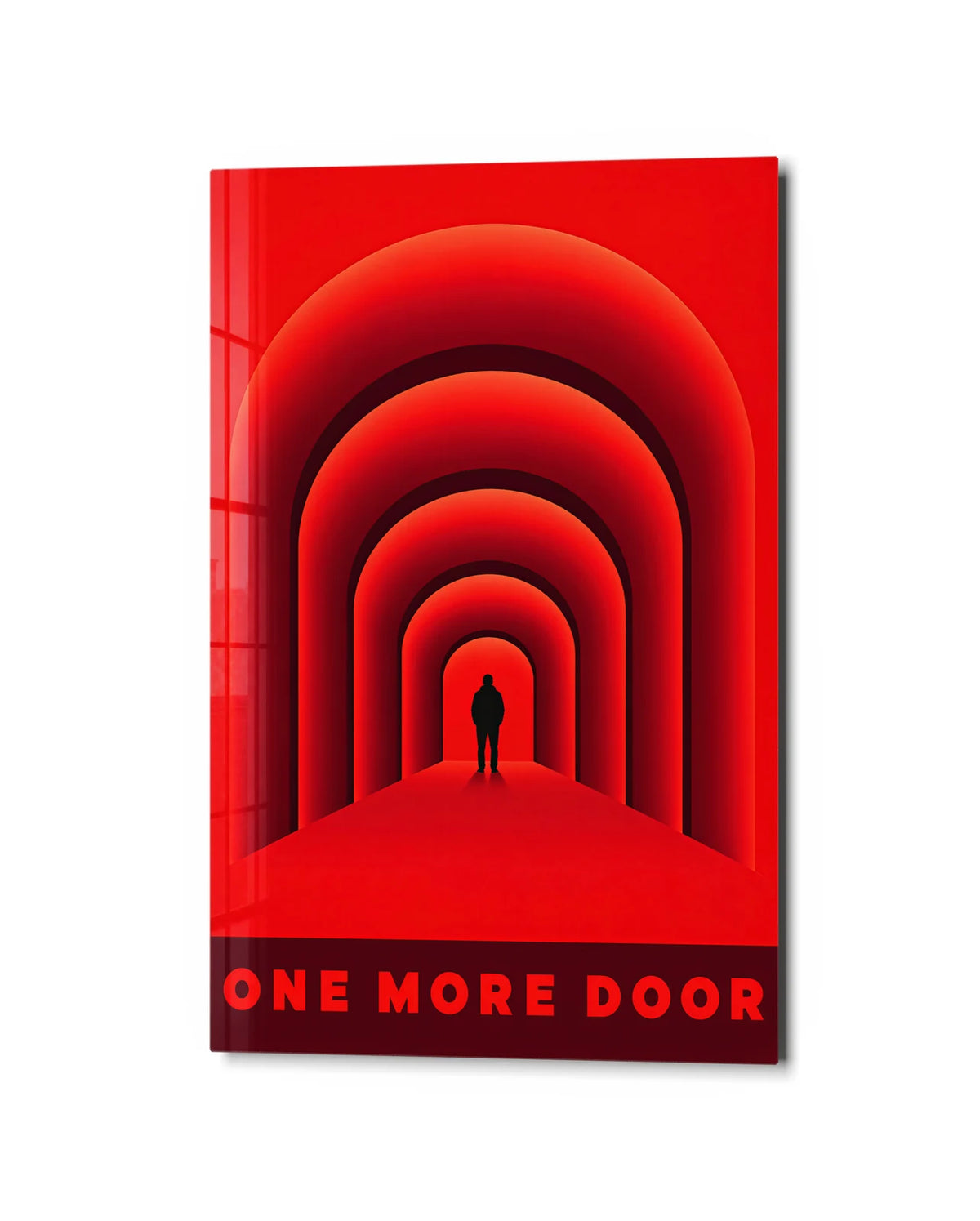 One More Door — studio view of glass wall art