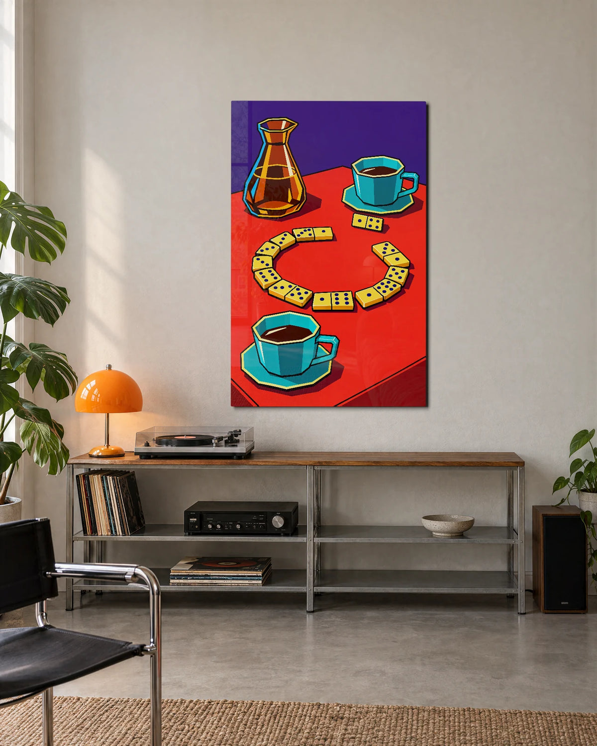 Coffee and Dominoes — shown in a living space