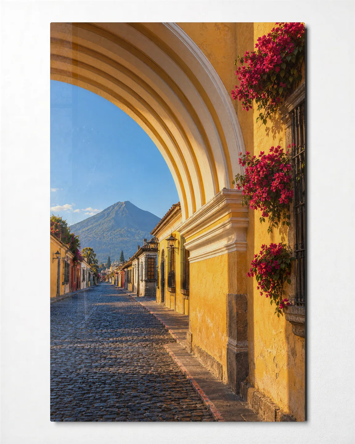 Under the Yellow Arch — front view of glass wall art