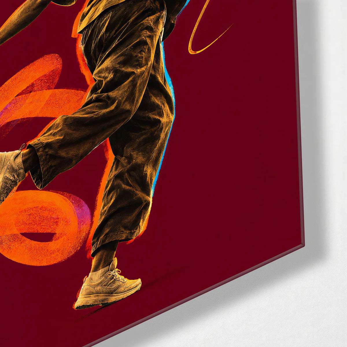Move Through Colour — corner detail of glass wall art