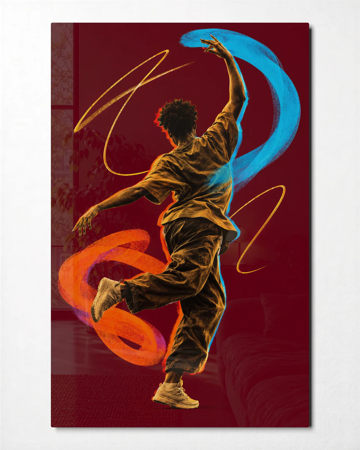 Move Through Colour — front view of glass wall art