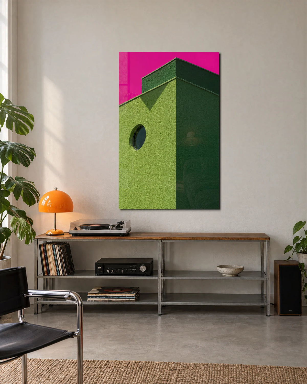 A Circle in the Wall — shown in a living space