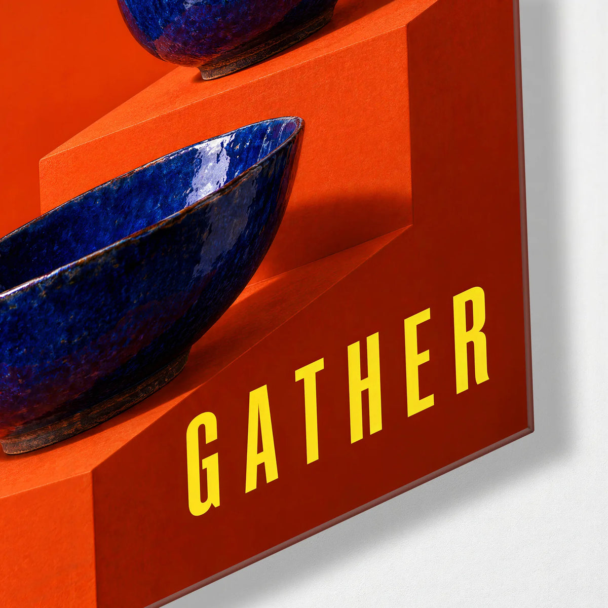 Good Things Gather — corner detail of glass wall art