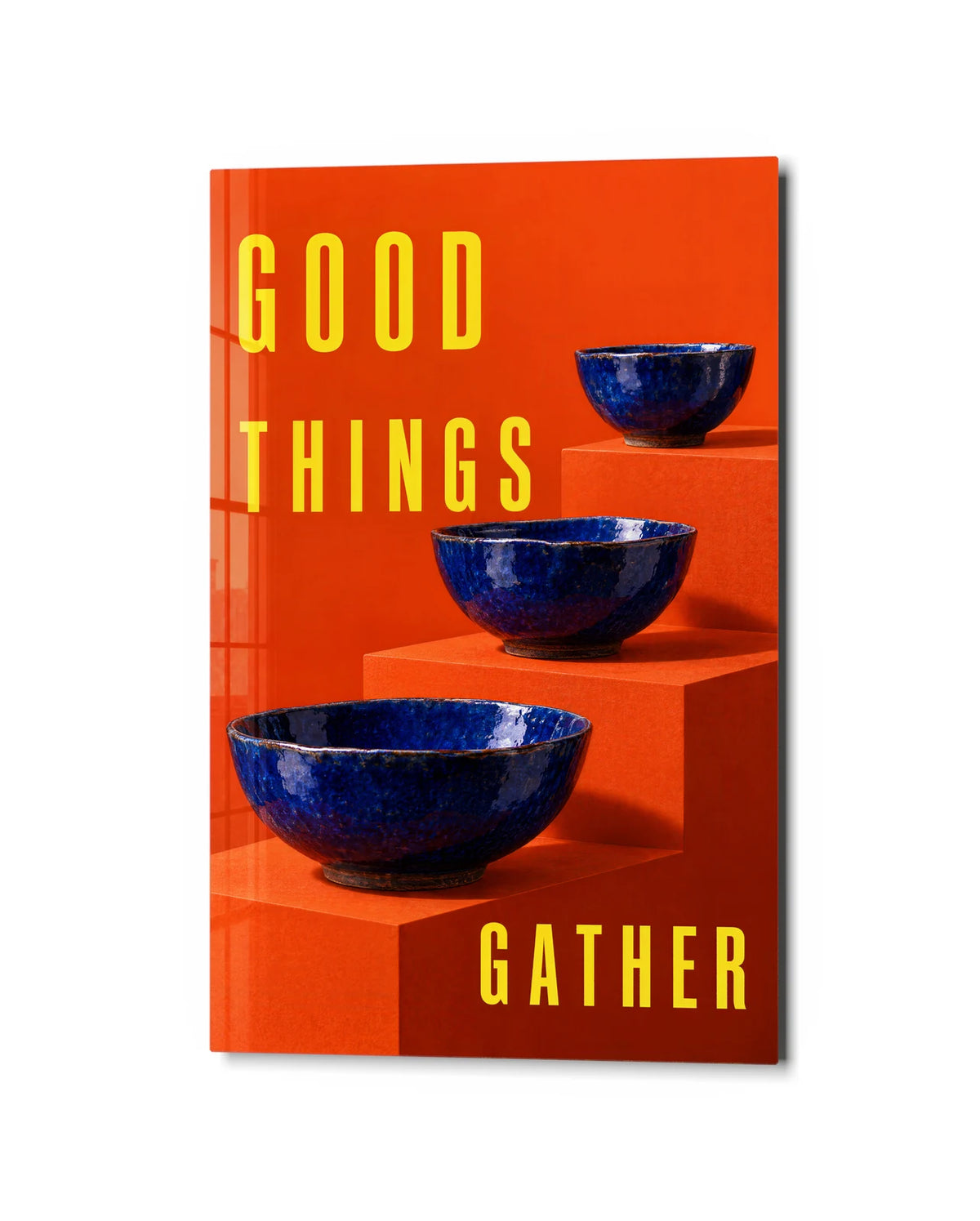 Good Things Gather — studio view of glass wall art